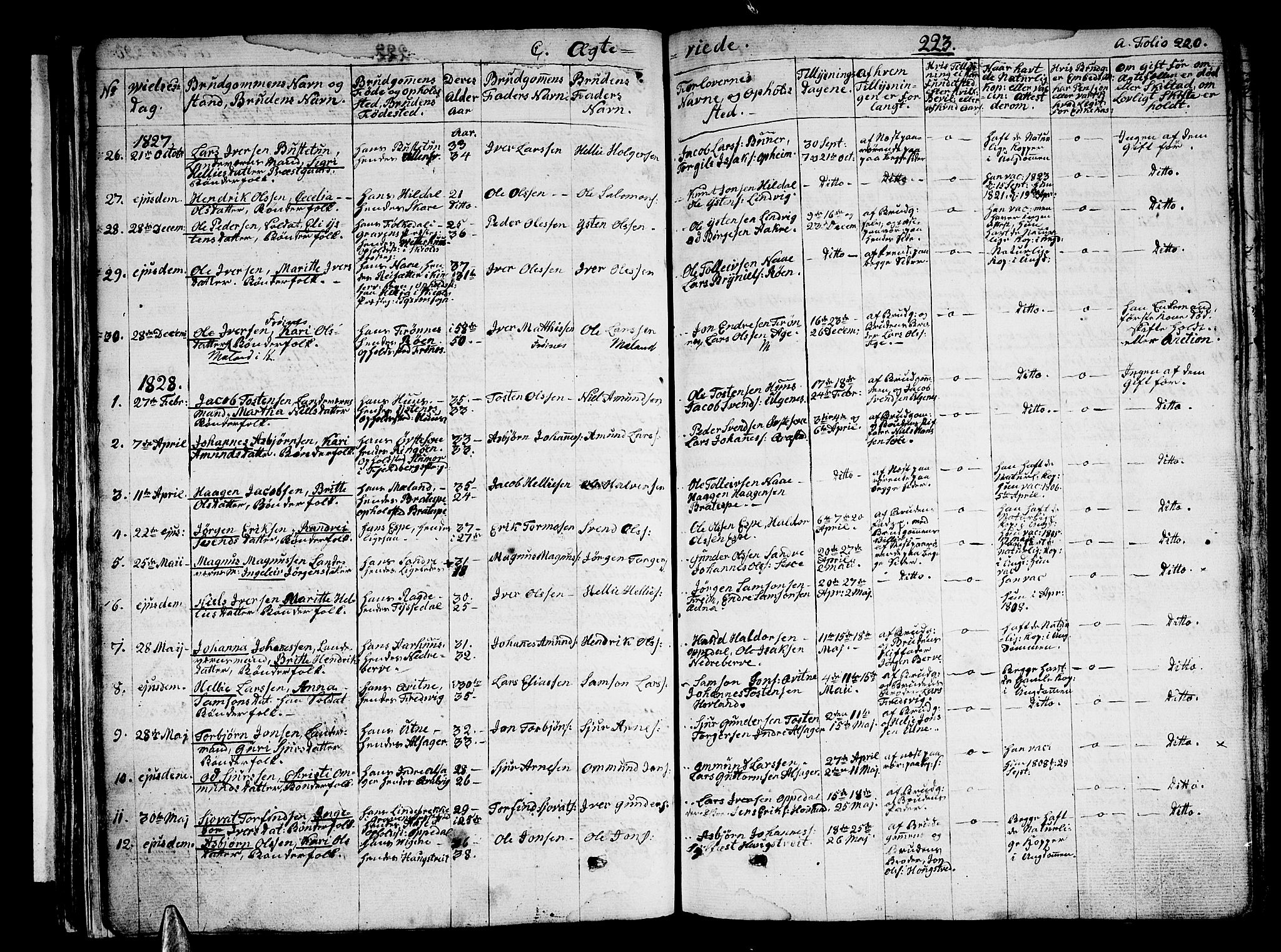Ullensvang sokneprestembete, SAB/A-78701/H/Haa: Parish register (official) no. A 10, 1825-1853, p. 223