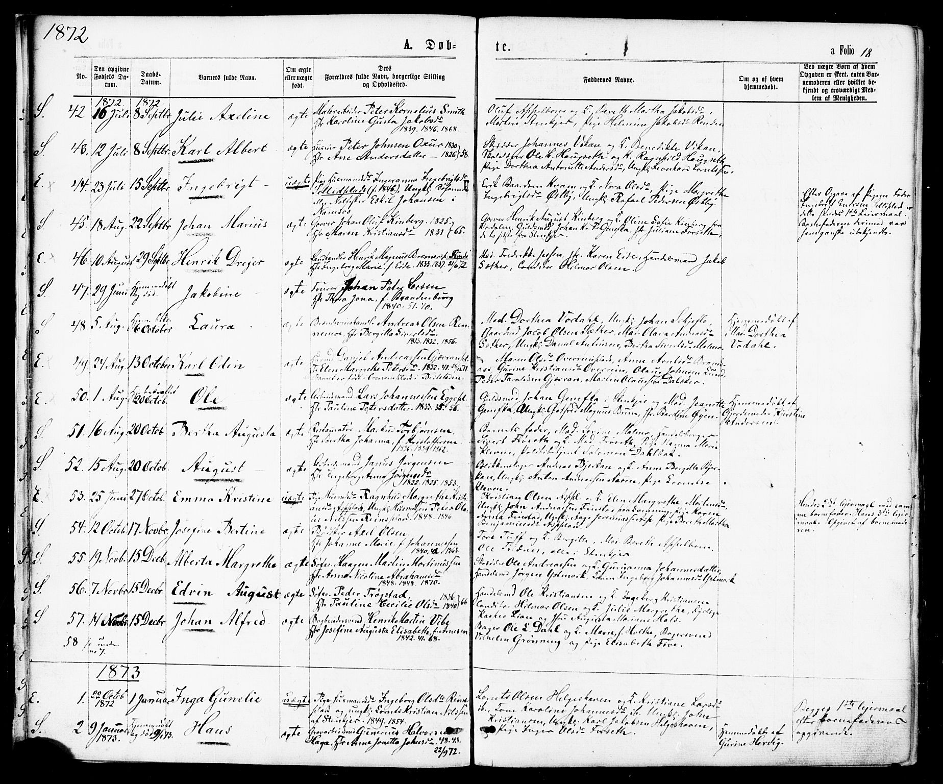 Ministerialprotokoller, klokkerbøker og fødselsregistre - Nord-Trøndelag, SAT/A-1458/739/L0370: Parish register (official) no. 739A02, 1868-1881, p. 18