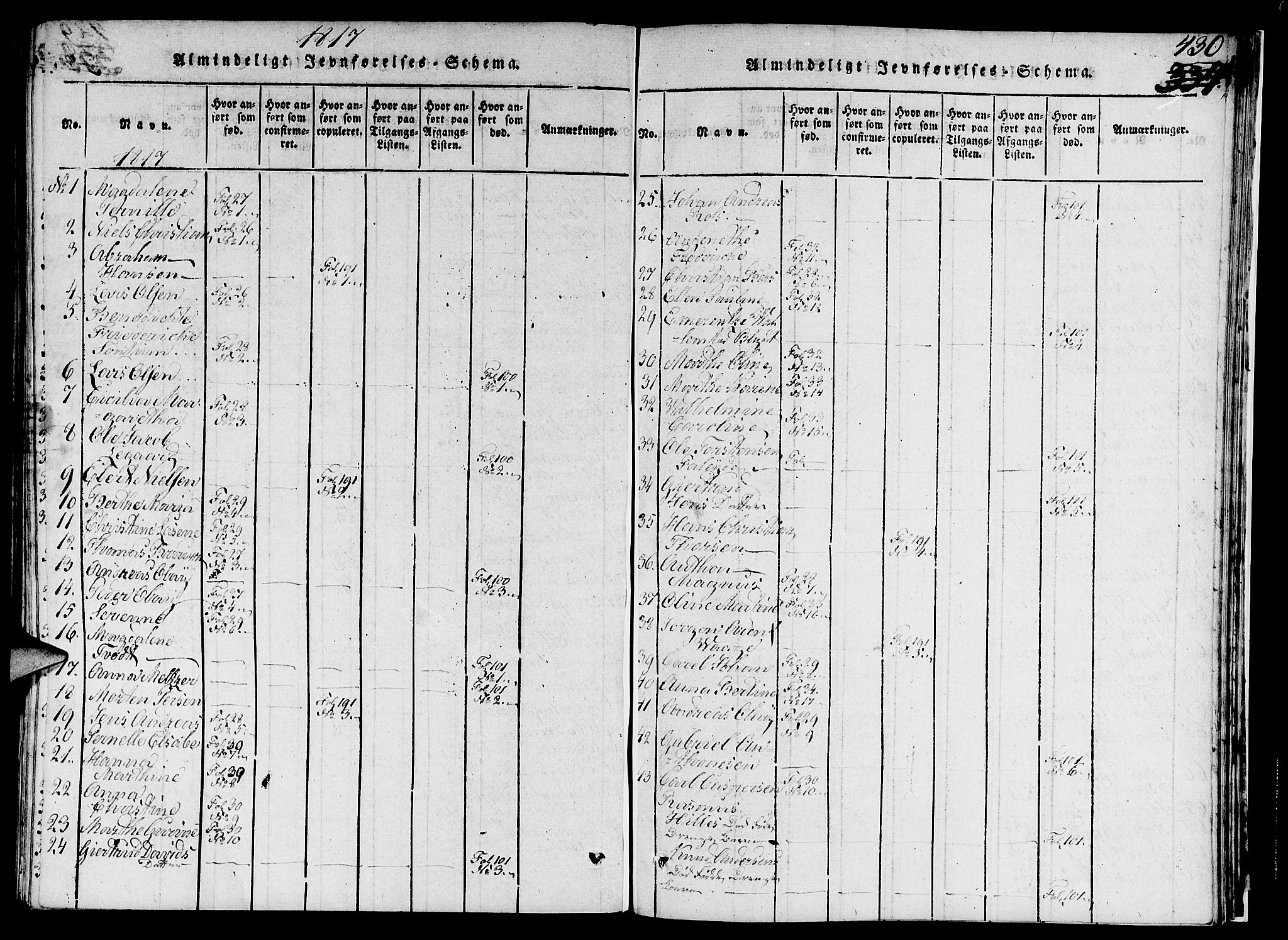 Nykirken Sokneprestembete, SAB/A-77101/H/Hab/L0003: Parish register (copy) no. A 4, 1816-1821, p. 430