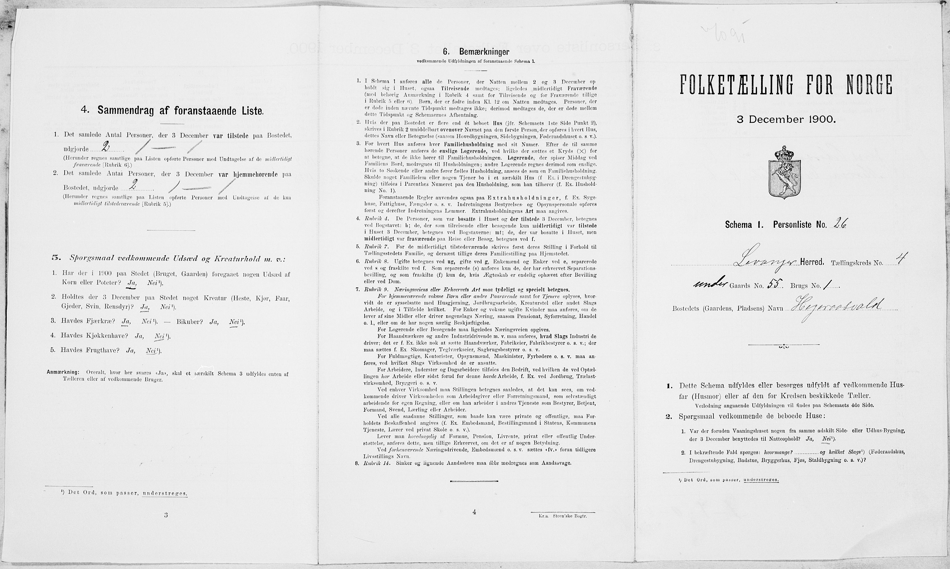 SAT, 1900 census for Levanger, 1900, p. 659