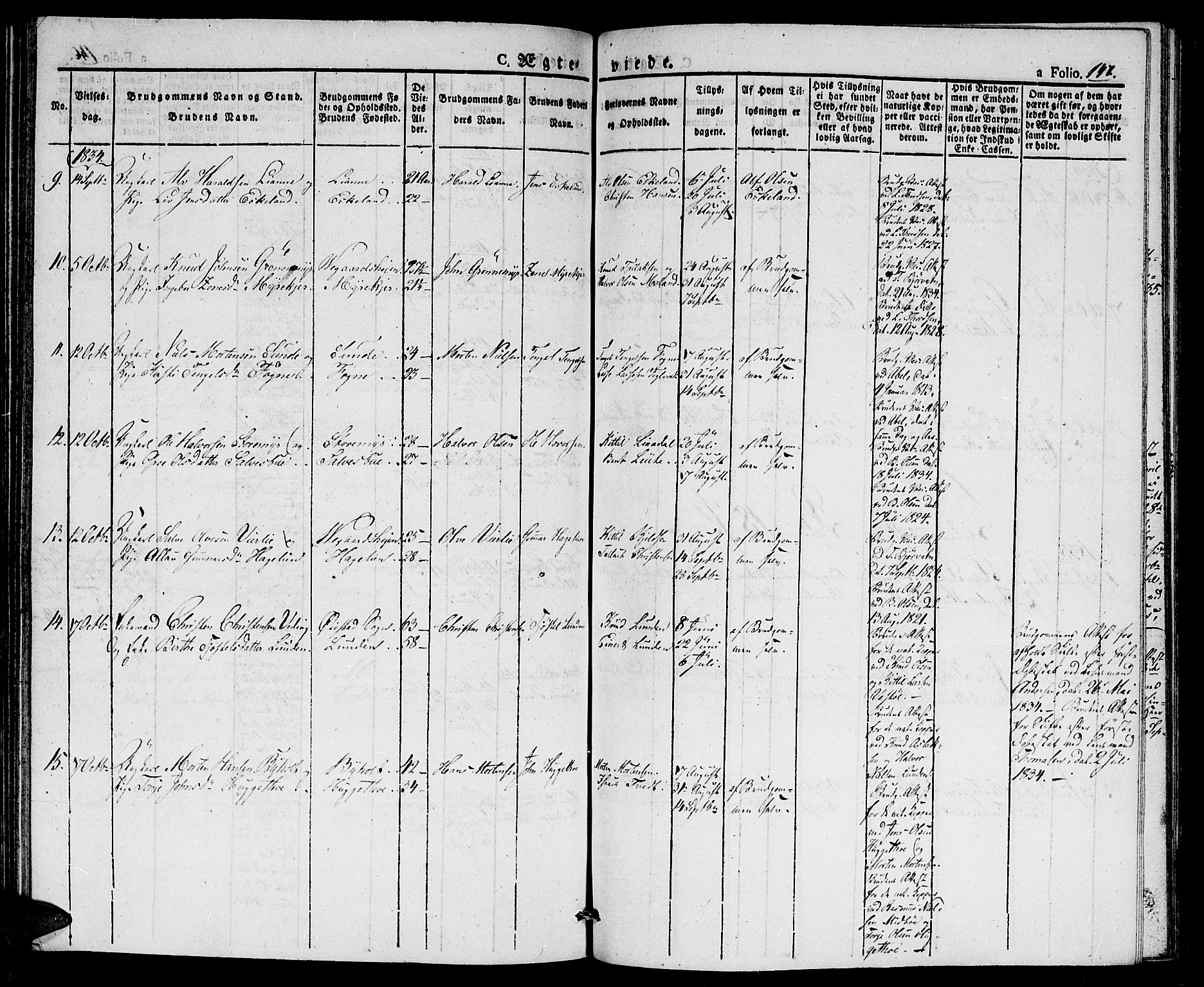 Gjerstad sokneprestkontor, AV/SAK-1111-0014/F/Fa/Faa/L0005: Parish register (official) no. A 5, 1829-1841, p. 147