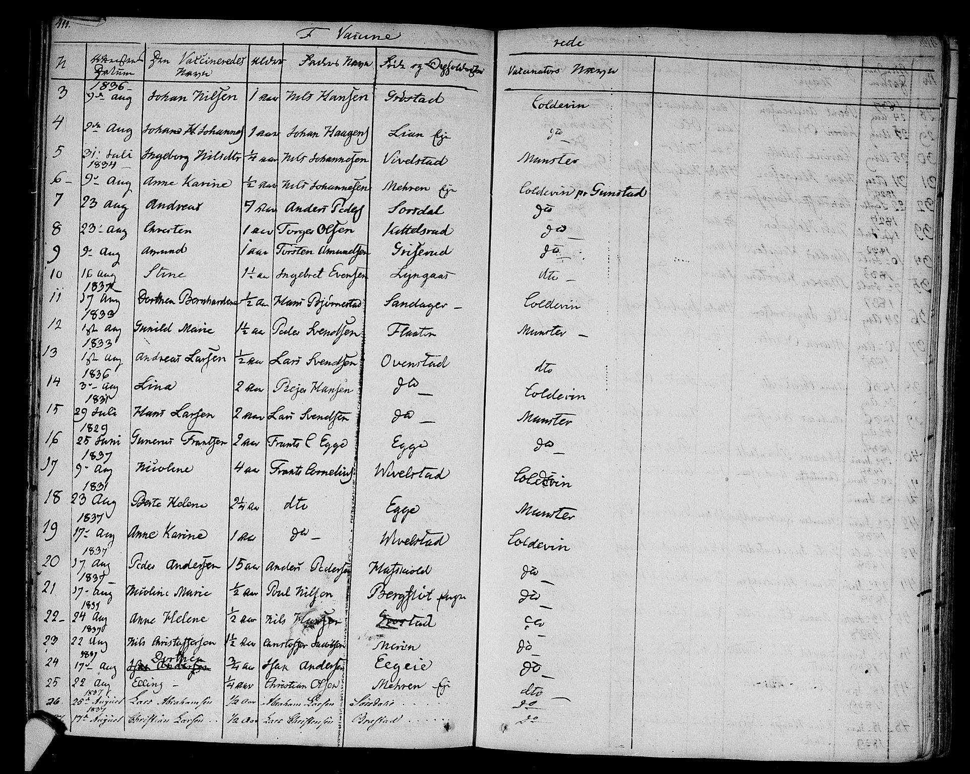 Lier kirkebøker, AV/SAKO-A-230/F/Fa/L0010: Parish register (official) no. I 10, 1827-1843, p. 411