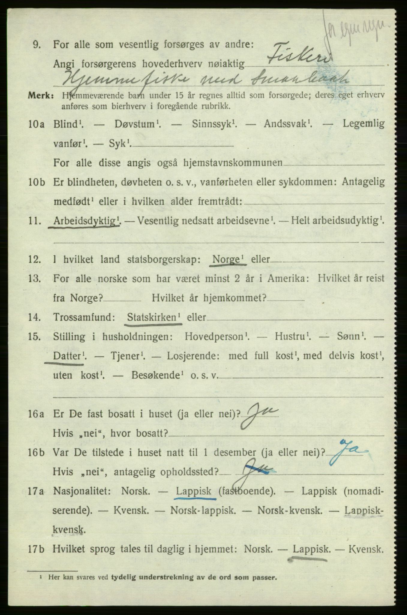 SATØ, 1920 census for , 1920, p. 2009