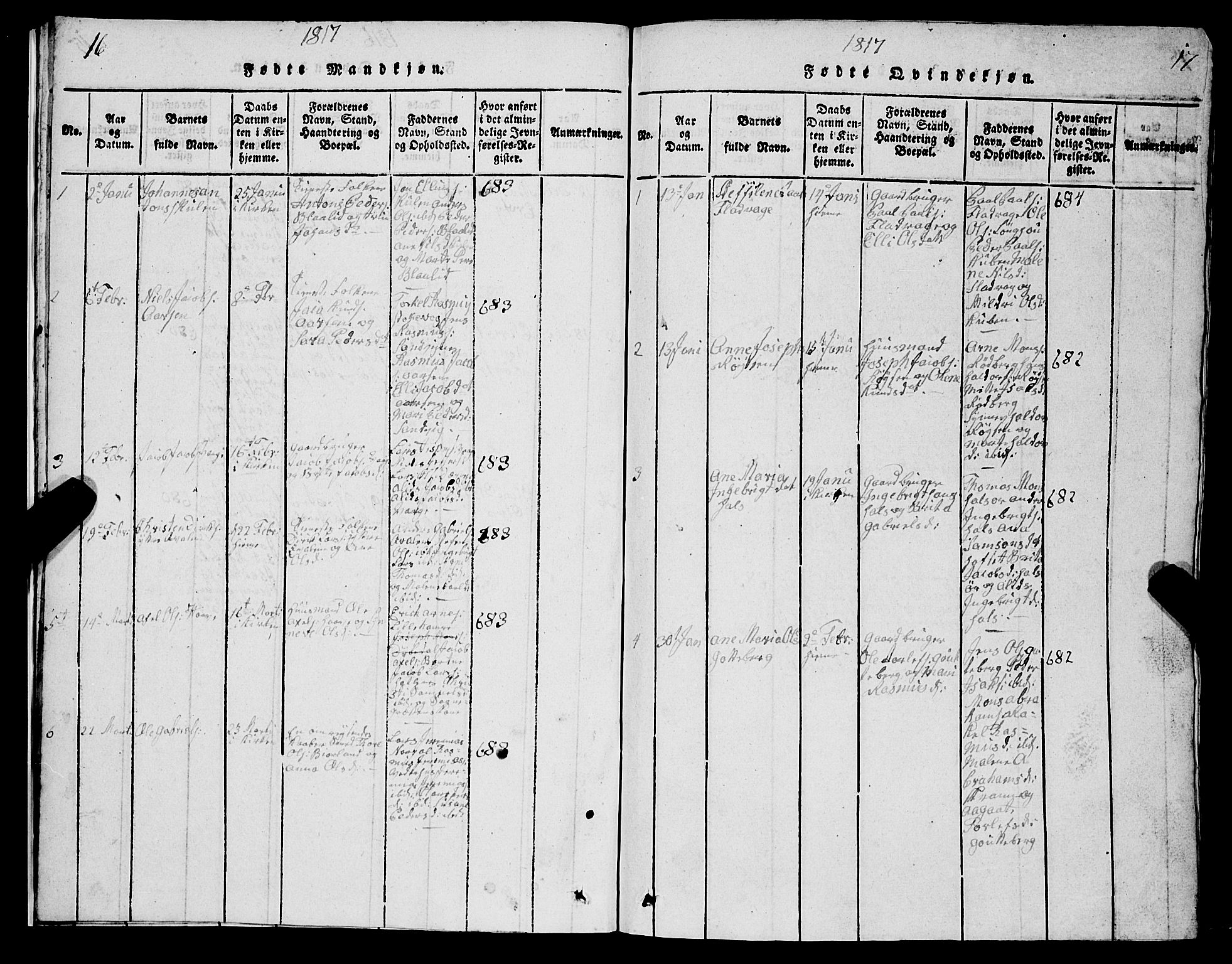 Selje sokneprestembete, AV/SAB-A-99938/H/Ha/Hab/Haba: Parish register (copy) no. A 1, 1816-1828, p. 16-17