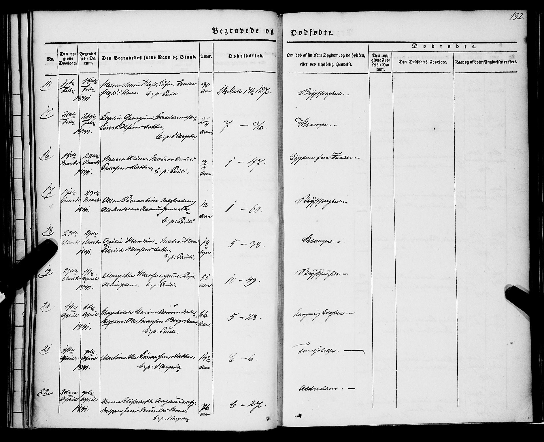 Nykirken Sokneprestembete, AV/SAB-A-77101/H/Haa/L0041: Parish register (official) no. E 1, 1833-1850, p. 132