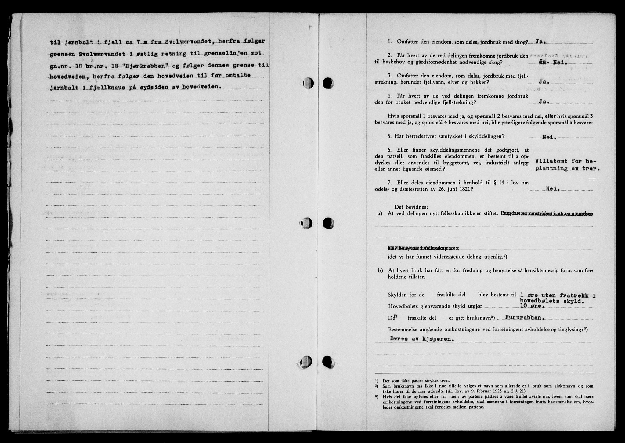 Lofoten sorenskriveri, SAT/A-0017/1/2/2C/L0011a: Mortgage book no. 11a, 1943-1943, Diary no: : 1273/1943