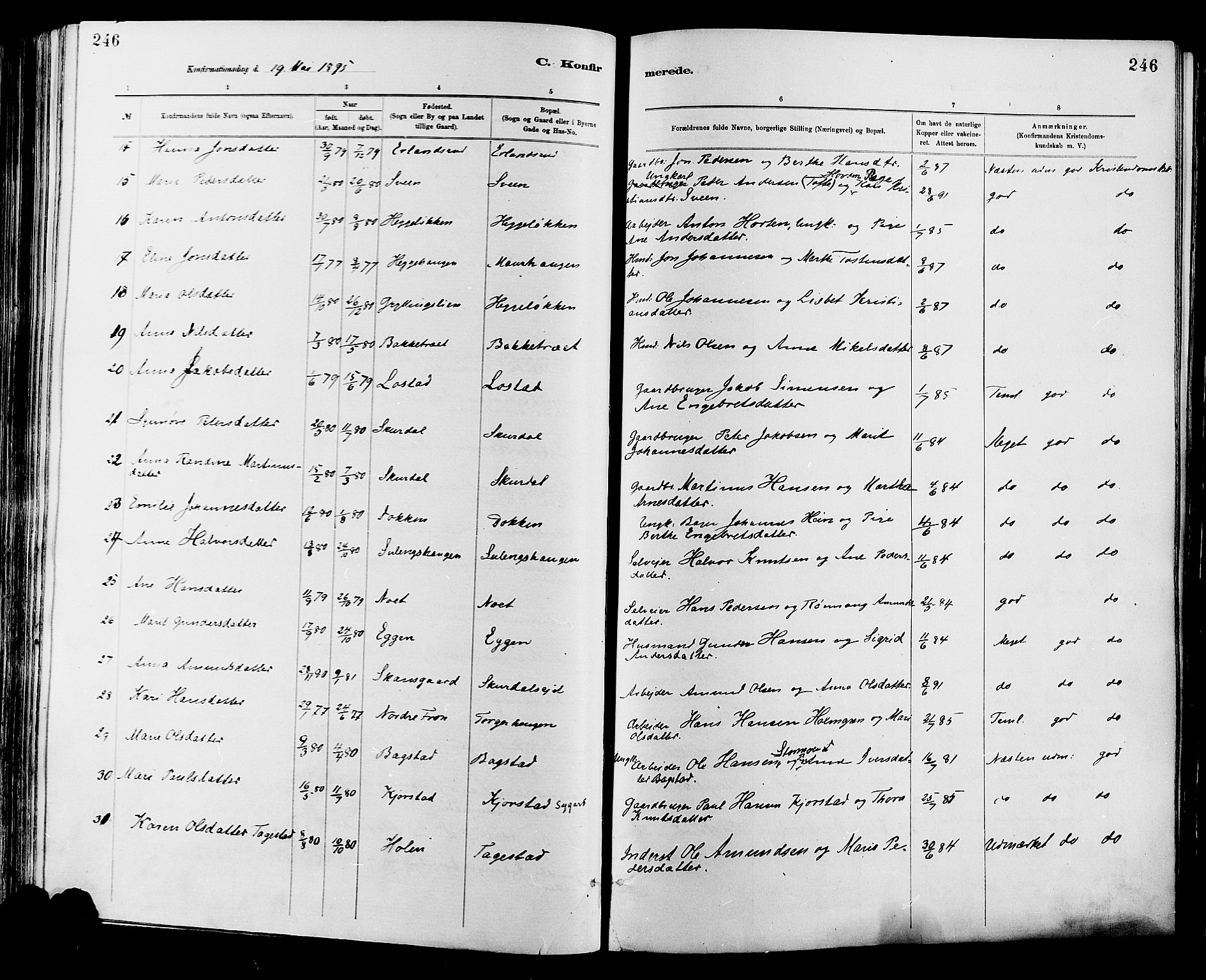 Sør-Fron prestekontor, SAH/PREST-010/H/Ha/Haa/L0003: Parish register (official) no. 3, 1881-1897, p. 246