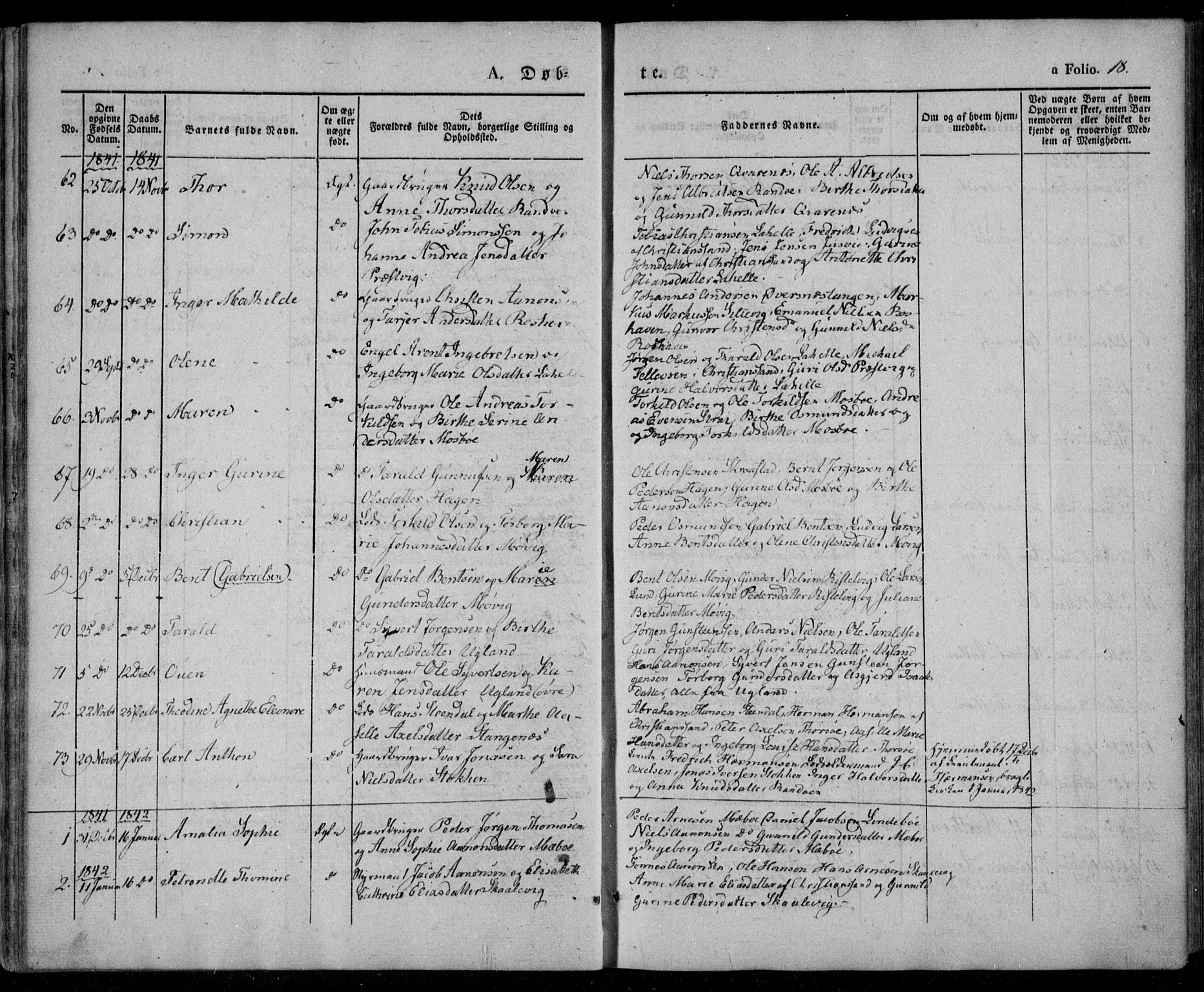 Oddernes sokneprestkontor, SAK/1111-0033/F/Fa/Faa/L0006: Parish register (official) no. A 6, 1838-1851, p. 18