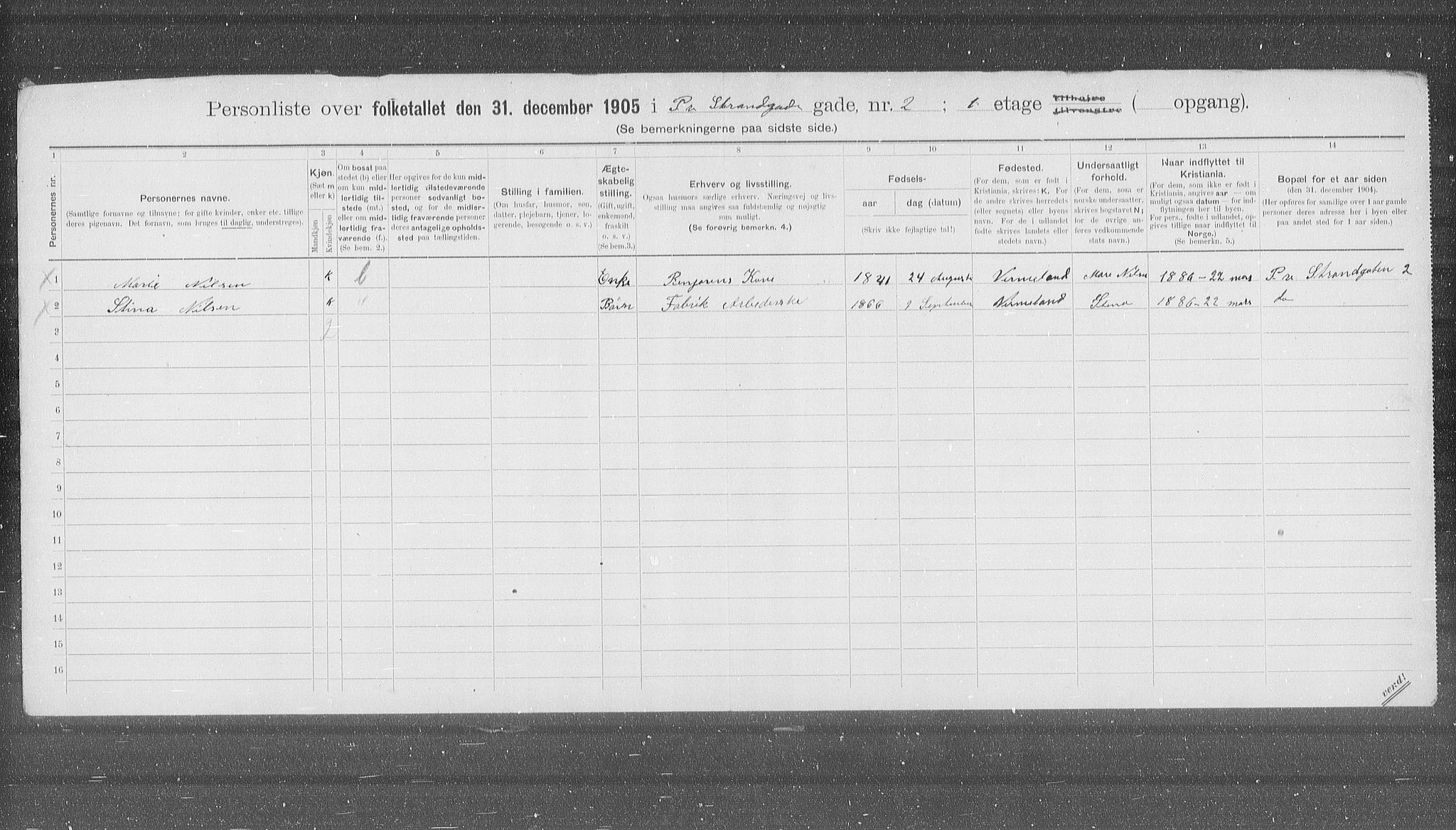 OBA, Municipal Census 1905 for Kristiania, 1905, p. 54248