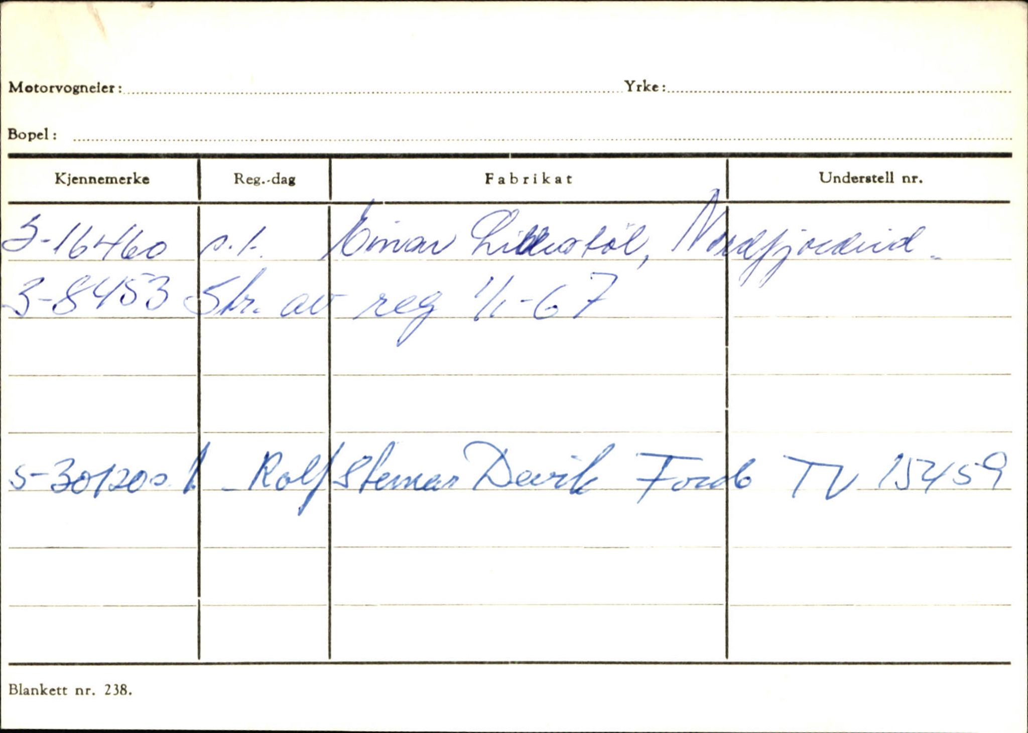 Statens vegvesen, Sogn og Fjordane vegkontor, AV/SAB-A-5301/4/F/L0133: Eigarregister Bremanger A-Å. Gaular A-H, 1945-1975, p. 20