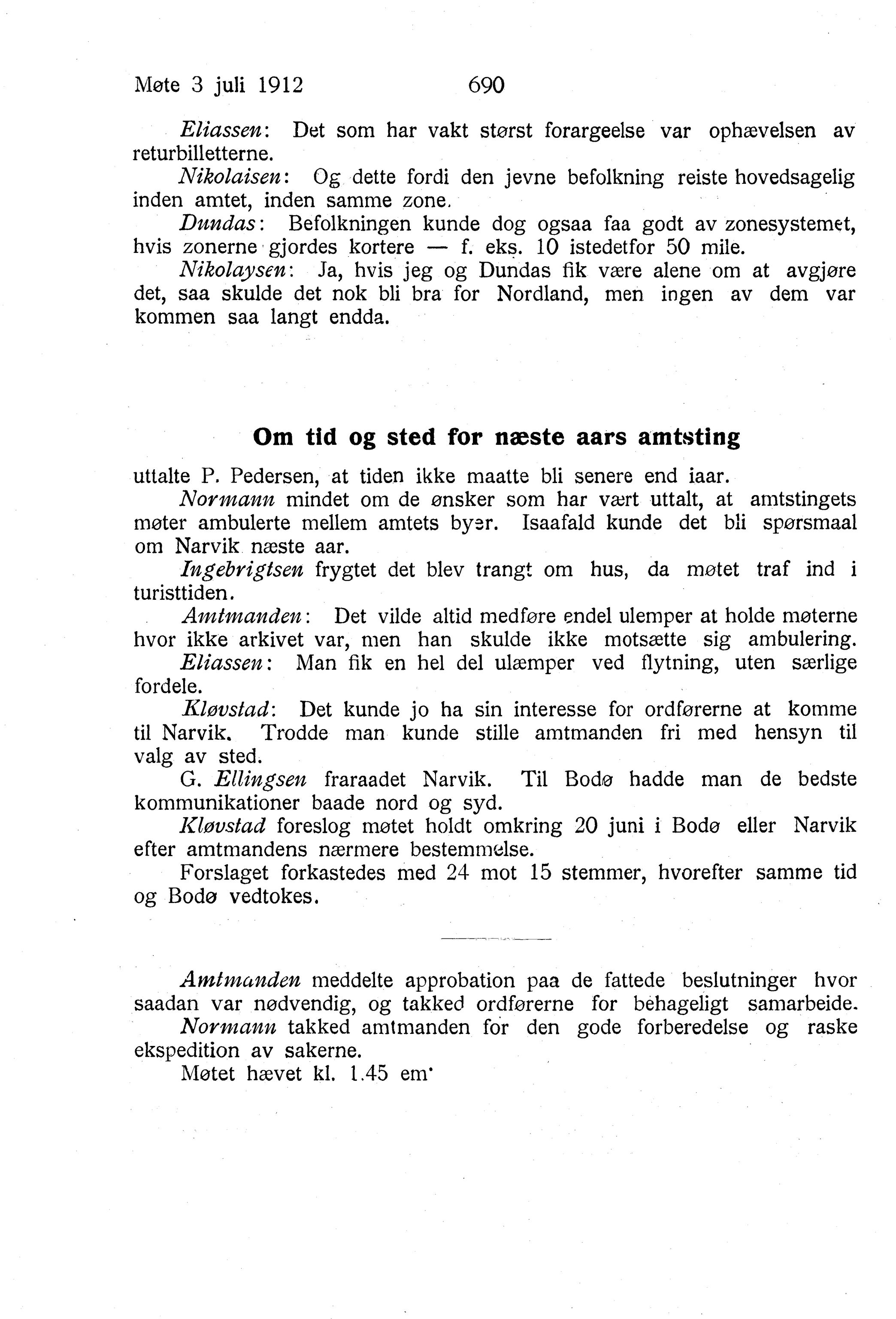 Nordland Fylkeskommune. Fylkestinget, AIN/NFK-17/176/A/Ac/L0035: Fylkestingsforhandlinger 1912, 1912