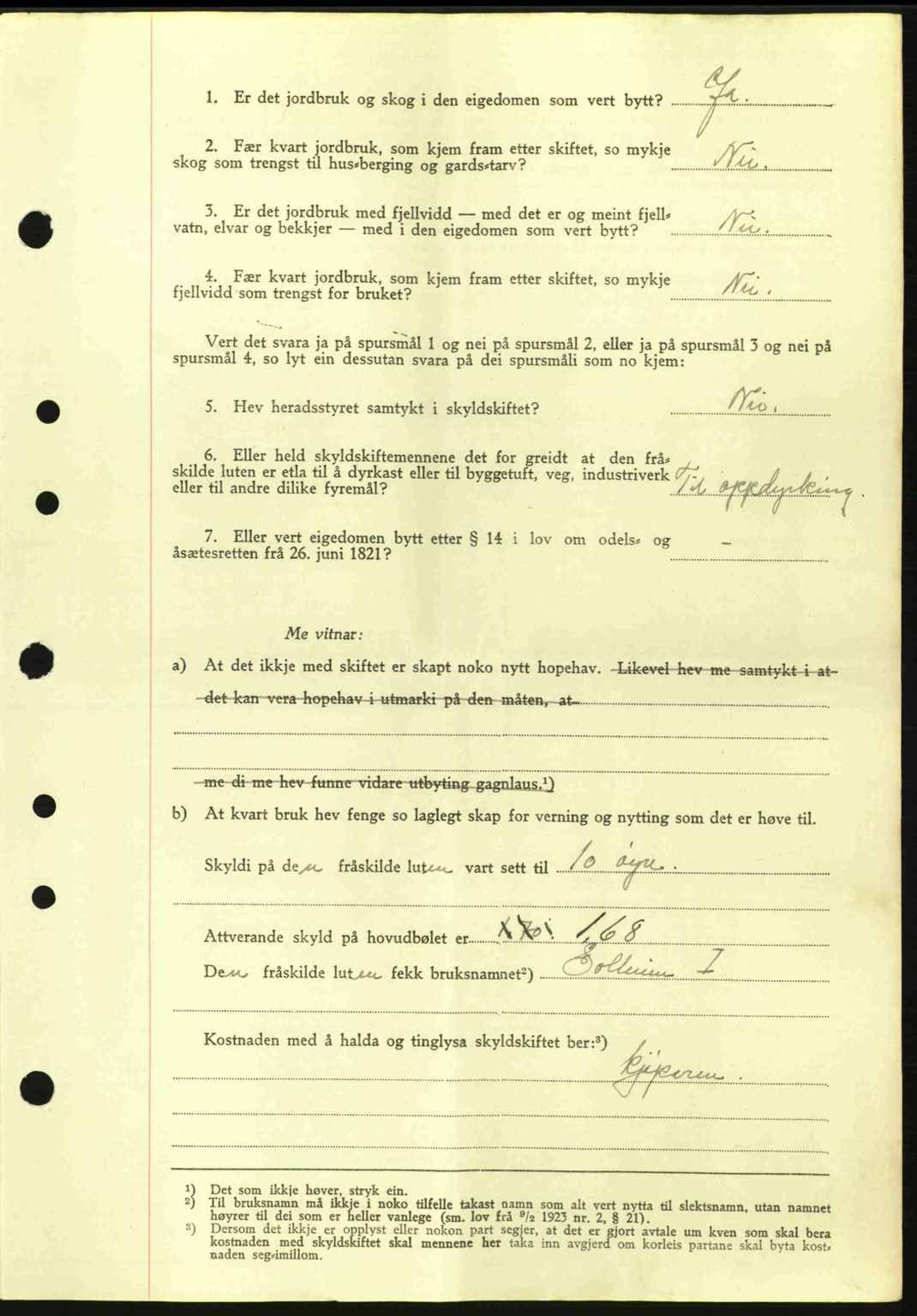 Sunnhordland sorenskrivar, AV/SAB-A-2401: Mortgage book no. A77, 1945-1945, Diary no: : 689/1945