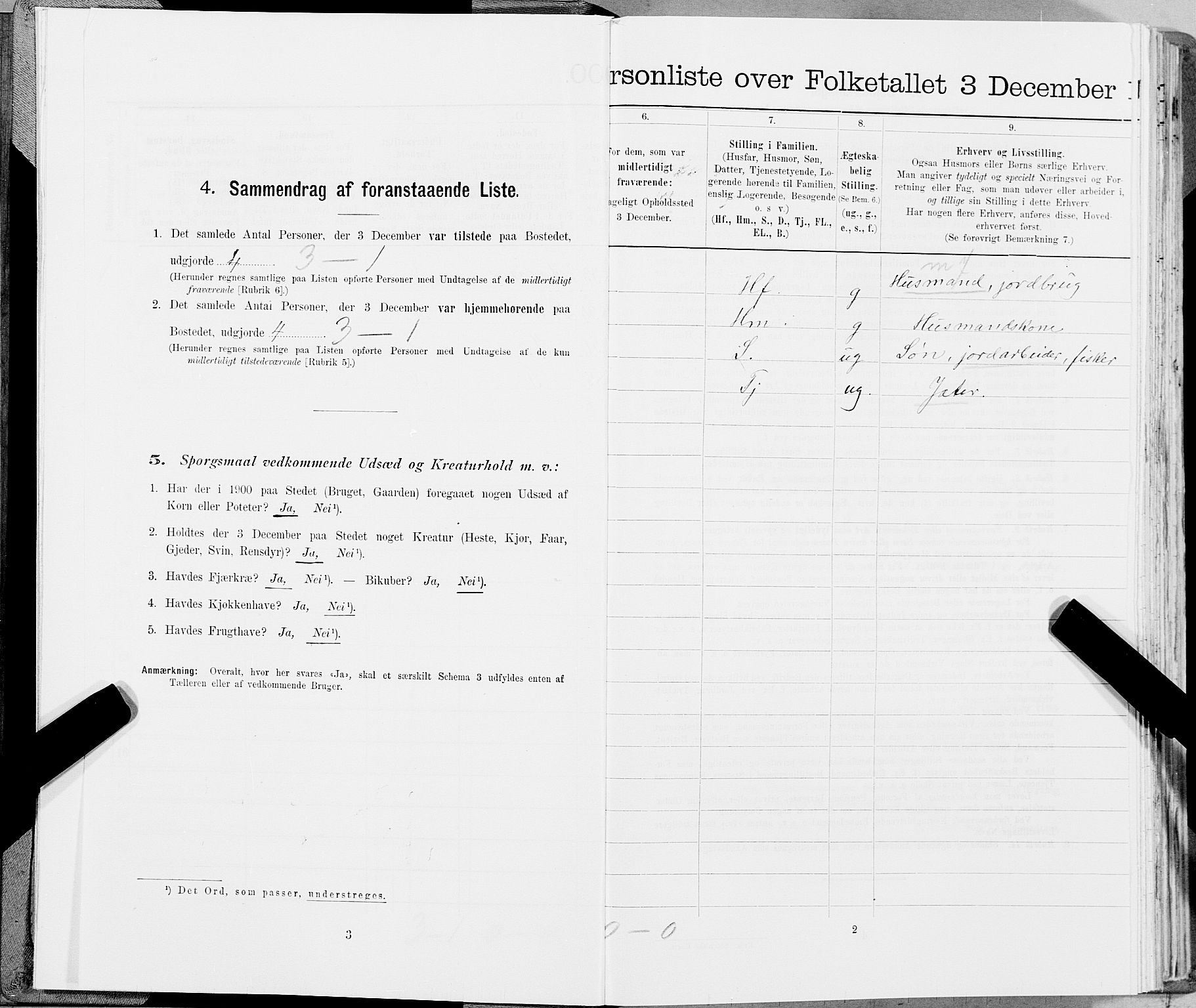 SAT, 1900 census for Flatanger, 1900, p. 404
