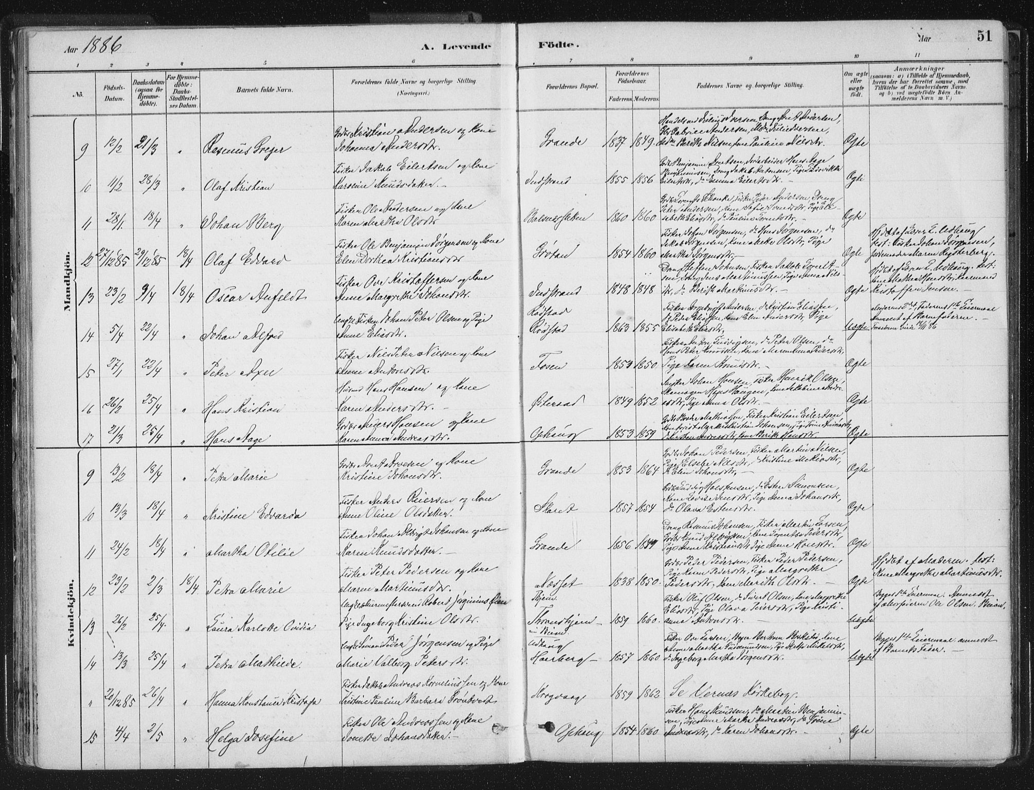 Ministerialprotokoller, klokkerbøker og fødselsregistre - Sør-Trøndelag, SAT/A-1456/659/L0739: Parish register (official) no. 659A09, 1879-1893, p. 51