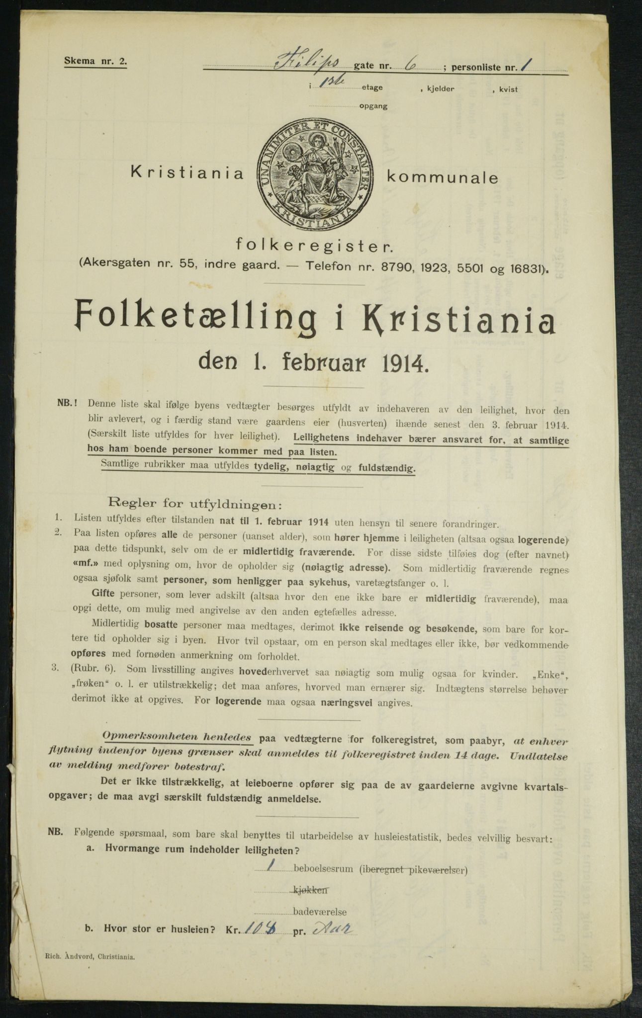 OBA, Municipal Census 1914 for Kristiania, 1914, p. 24396