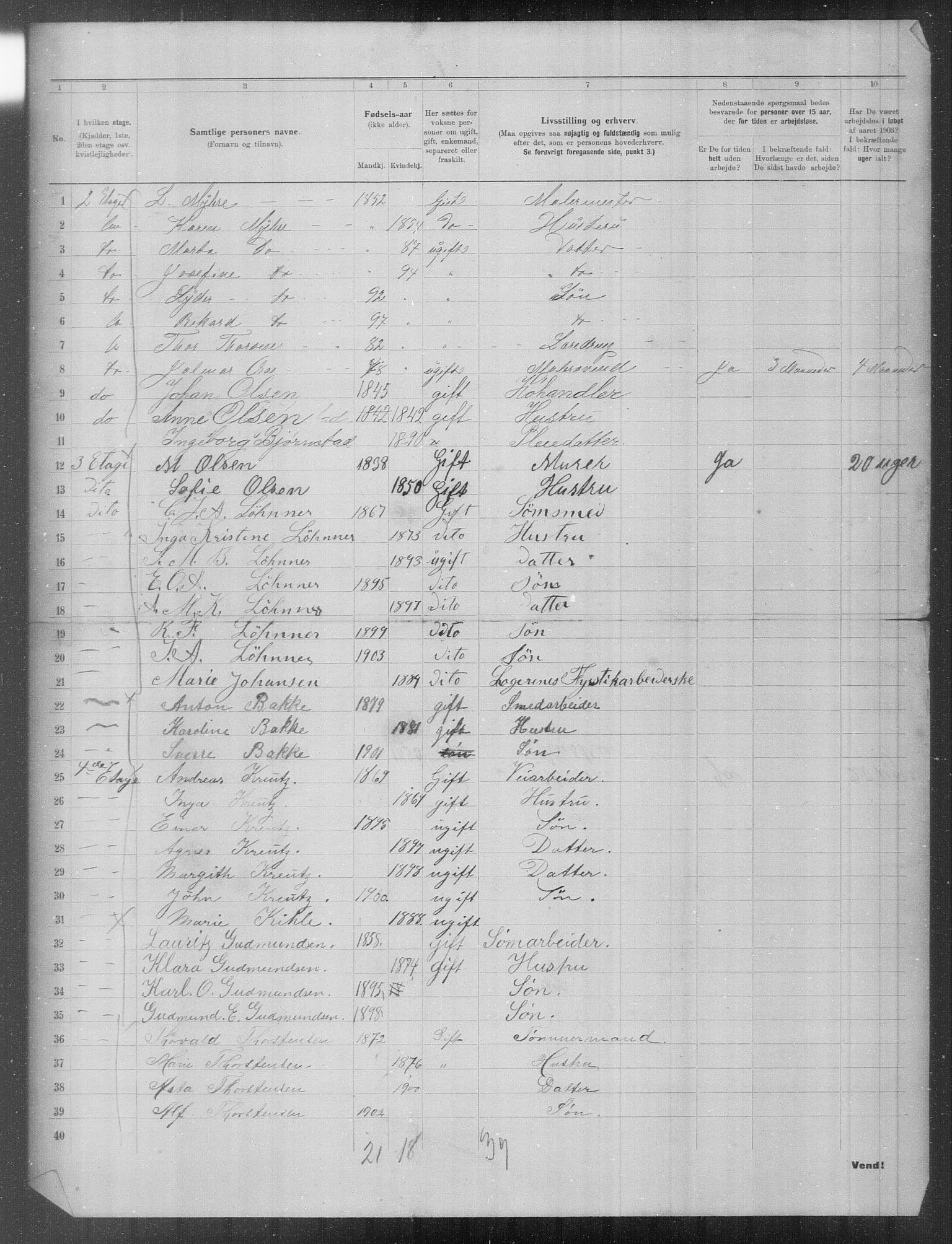 OBA, Municipal Census 1903 for Kristiania, 1903, p. 13421