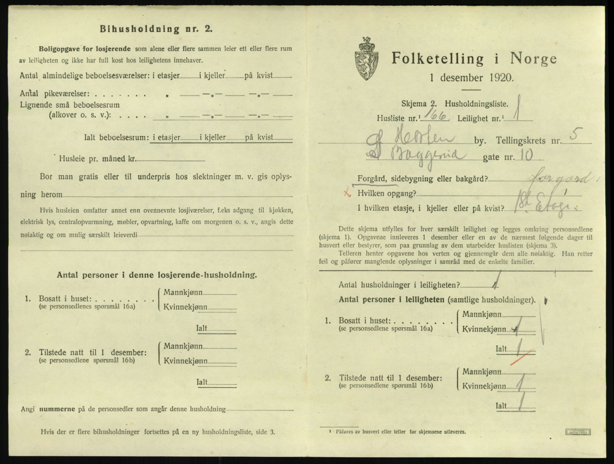 SAKO, 1920 census for Horten, 1920, p. 6237