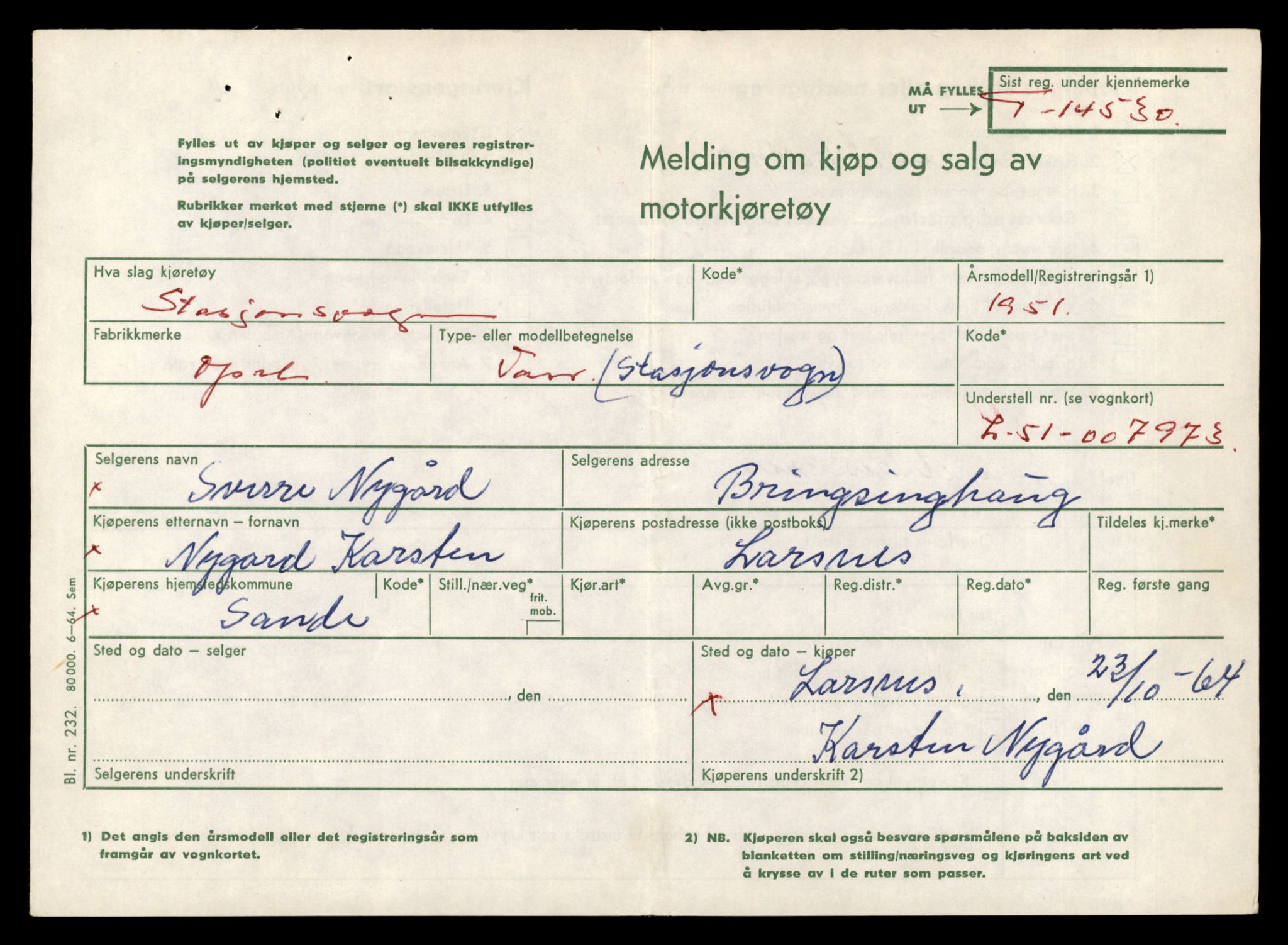 Møre og Romsdal vegkontor - Ålesund trafikkstasjon, AV/SAT-A-4099/F/Fe/L0046: Registreringskort for kjøretøy T 14445 - T 14579, 1927-1998