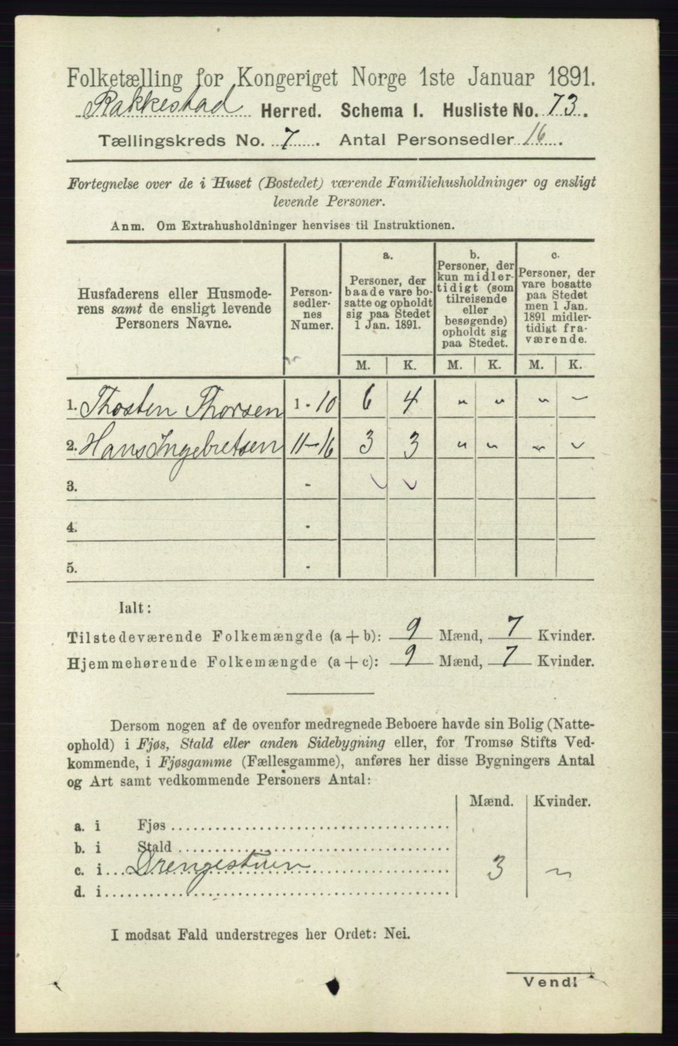 RA, 1891 census for 0128 Rakkestad, 1891, p. 3119