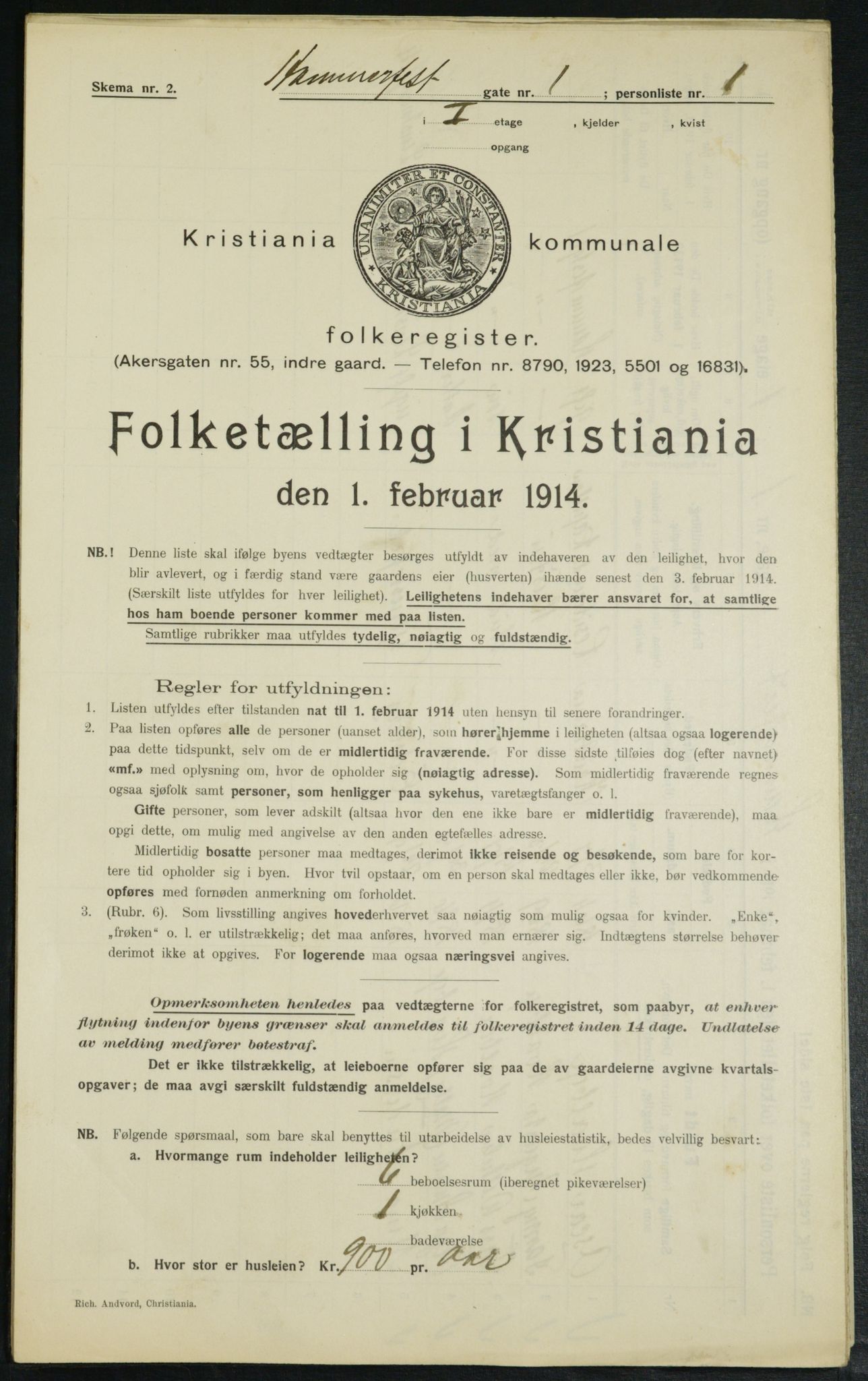 OBA, Municipal Census 1914 for Kristiania, 1914, p. 34290