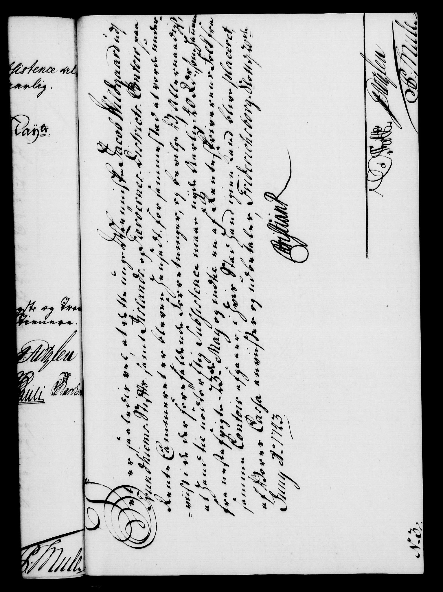 Rentekammeret, Kammerkanselliet, RA/EA-3111/G/Gf/Gfa/L0026: Norsk relasjons- og resolusjonsprotokoll (merket RK 52.26), 1743, p. 419