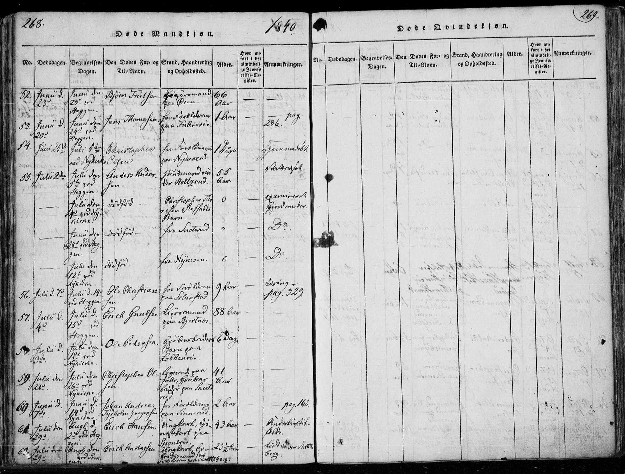 Modum kirkebøker, AV/SAKO-A-234/F/Fa/L0006: Parish register (official) no. 6, 1832-1841, p. 268-269