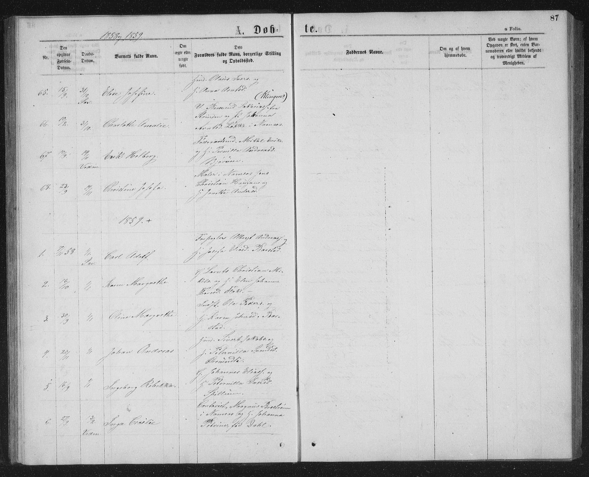 Ministerialprotokoller, klokkerbøker og fødselsregistre - Nord-Trøndelag, SAT/A-1458/768/L0566: Parish register (official) no. 768A01, 1836-1865, p. 87