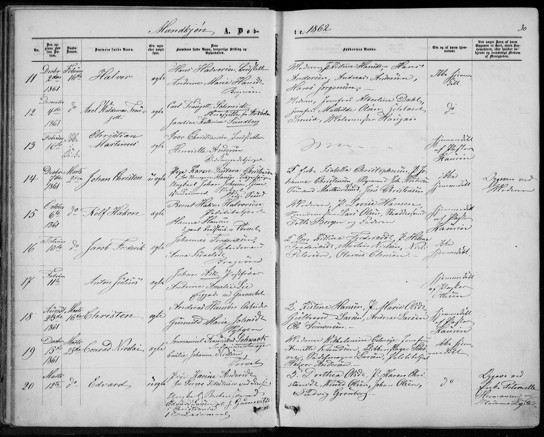 Bragernes kirkebøker, AV/SAKO-A-6/F/Fb/L0003: Parish register (official) no. II 3, 1860-1868, p. 30