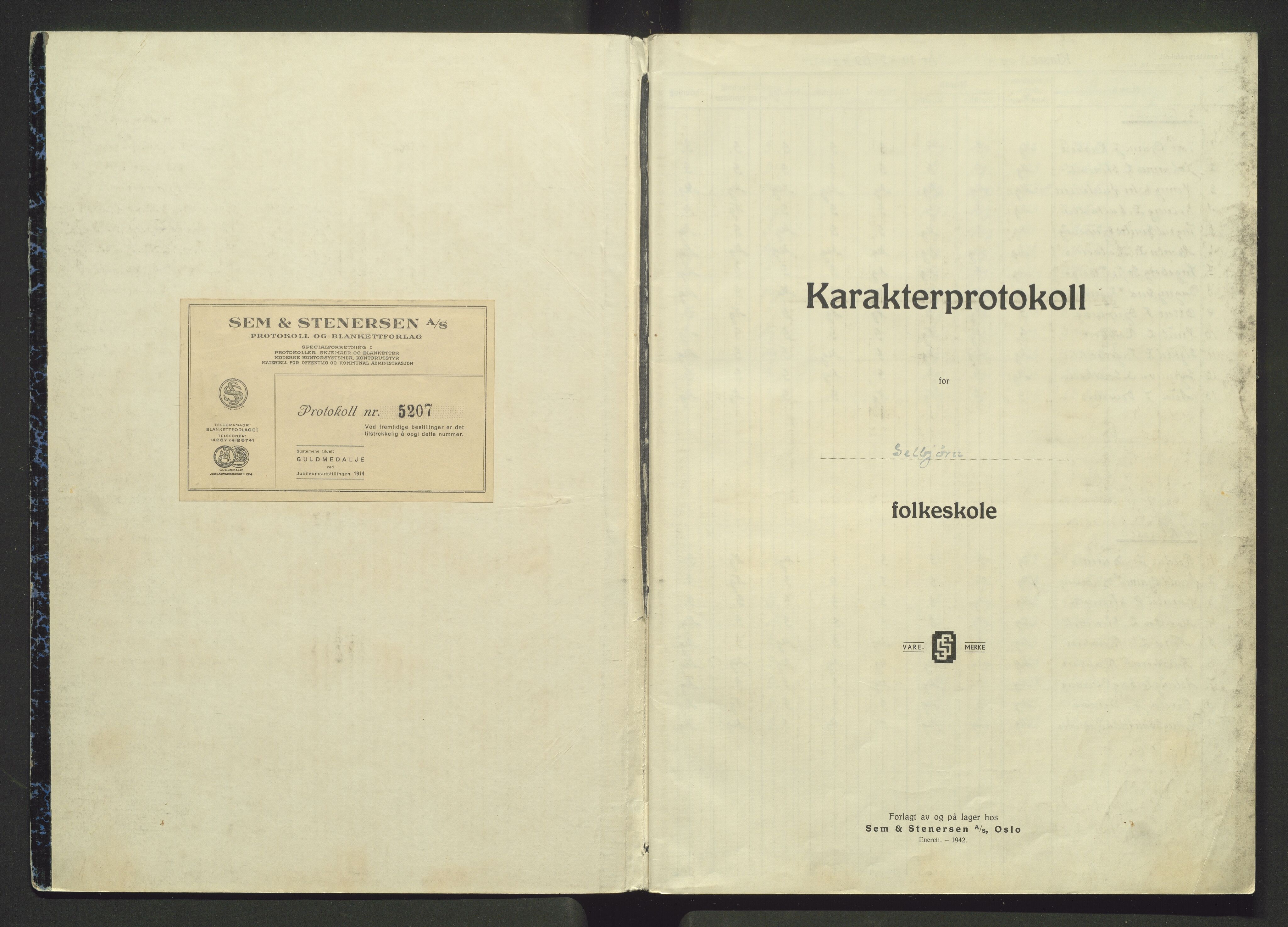 Austevoll kommune. Barneskulane, IKAH/1244-231/F/Fb/L0002: Karakterprotokoll for Selbjørn skule, 1943-1957