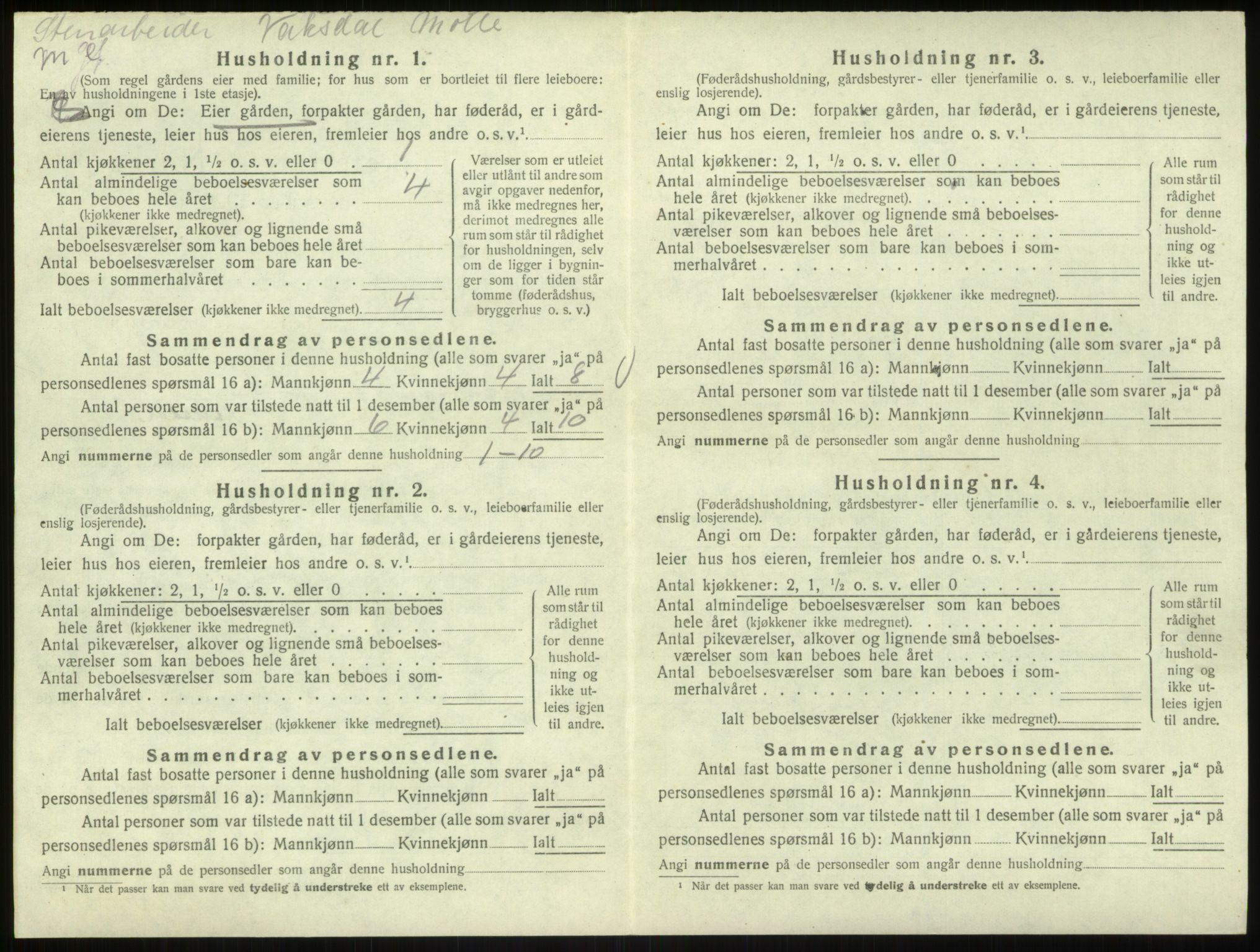 SAB, 1920 census for Bruvik, 1920, p. 400