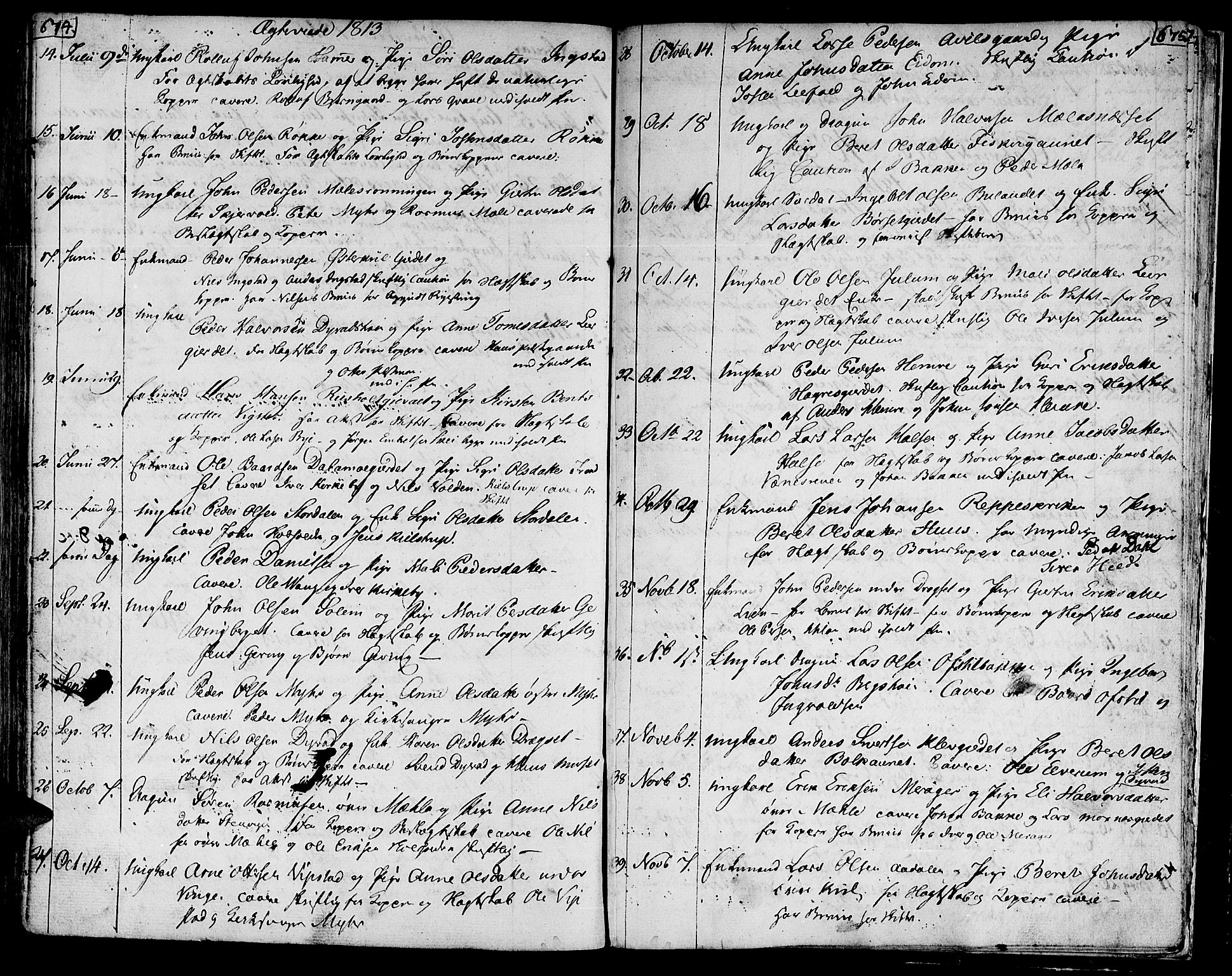 Ministerialprotokoller, klokkerbøker og fødselsregistre - Nord-Trøndelag, SAT/A-1458/709/L0060: Parish register (official) no. 709A07, 1797-1815, p. 674-675