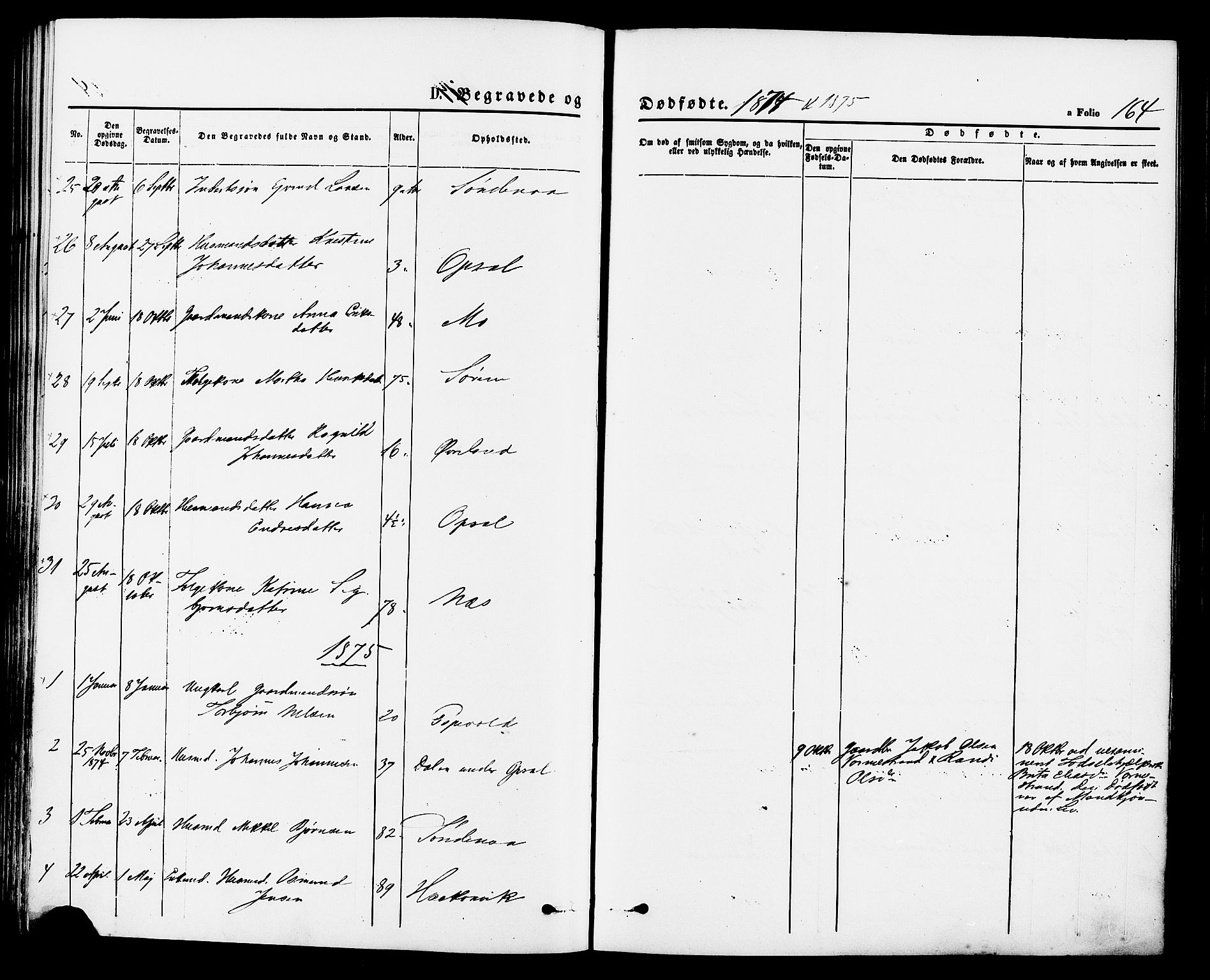 Vikedal sokneprestkontor, SAST/A-101840/01/IV: Parish register (official) no. A 7, 1868-1883, p. 164