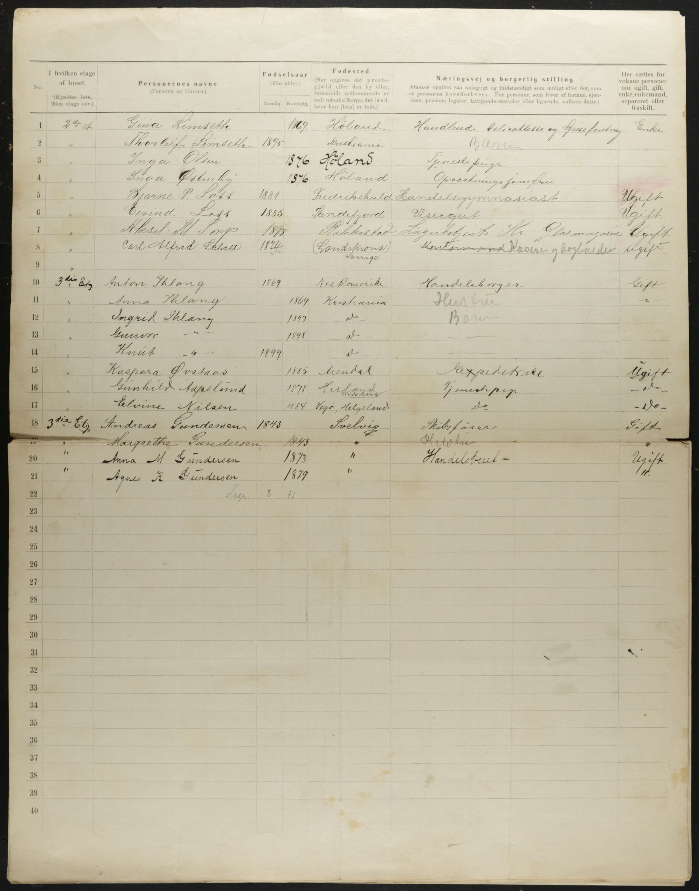 OBA, Municipal Census 1901 for Kristiania, 1901, p. 955