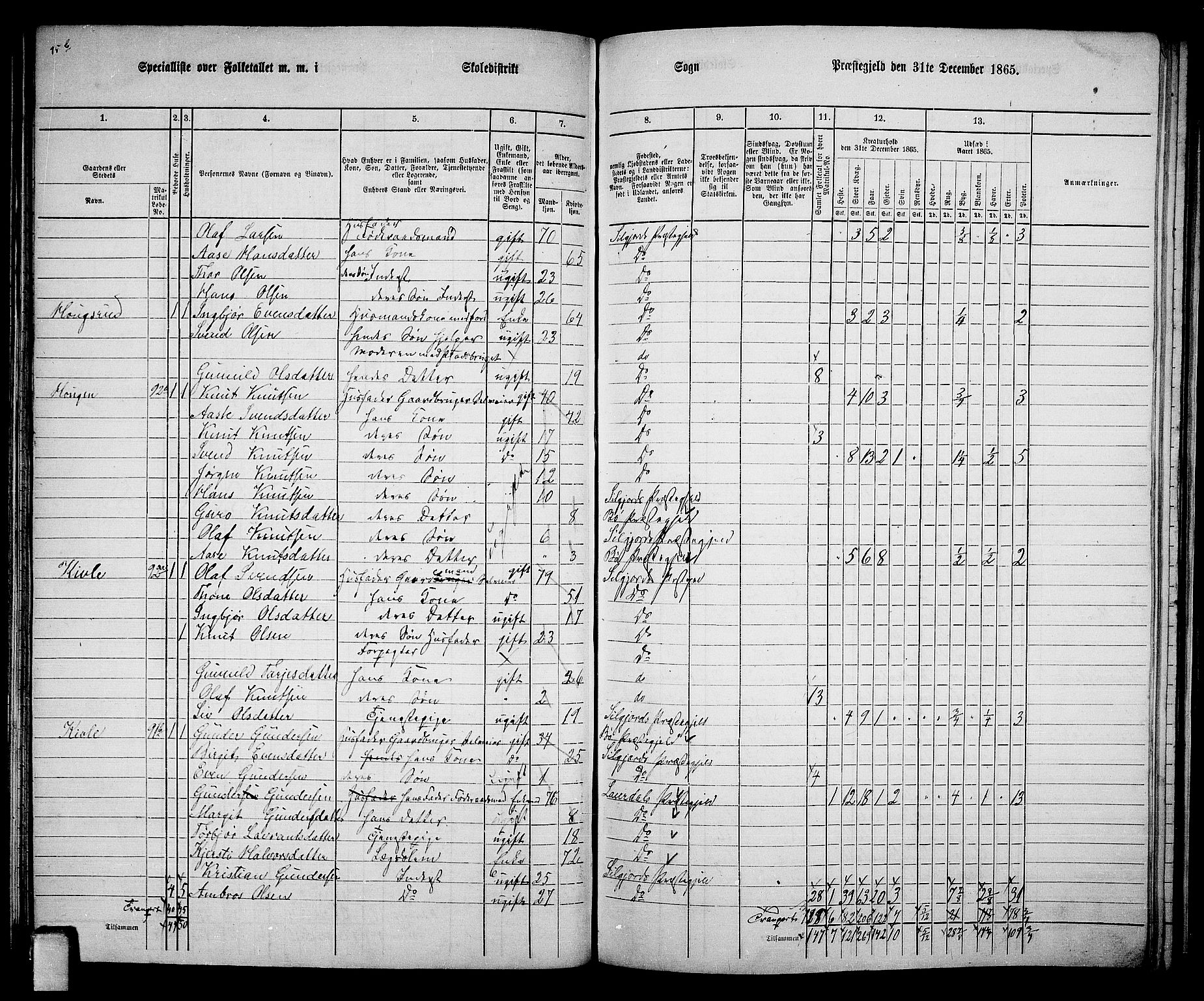 RA, 1865 census for Seljord, 1865, p. 83