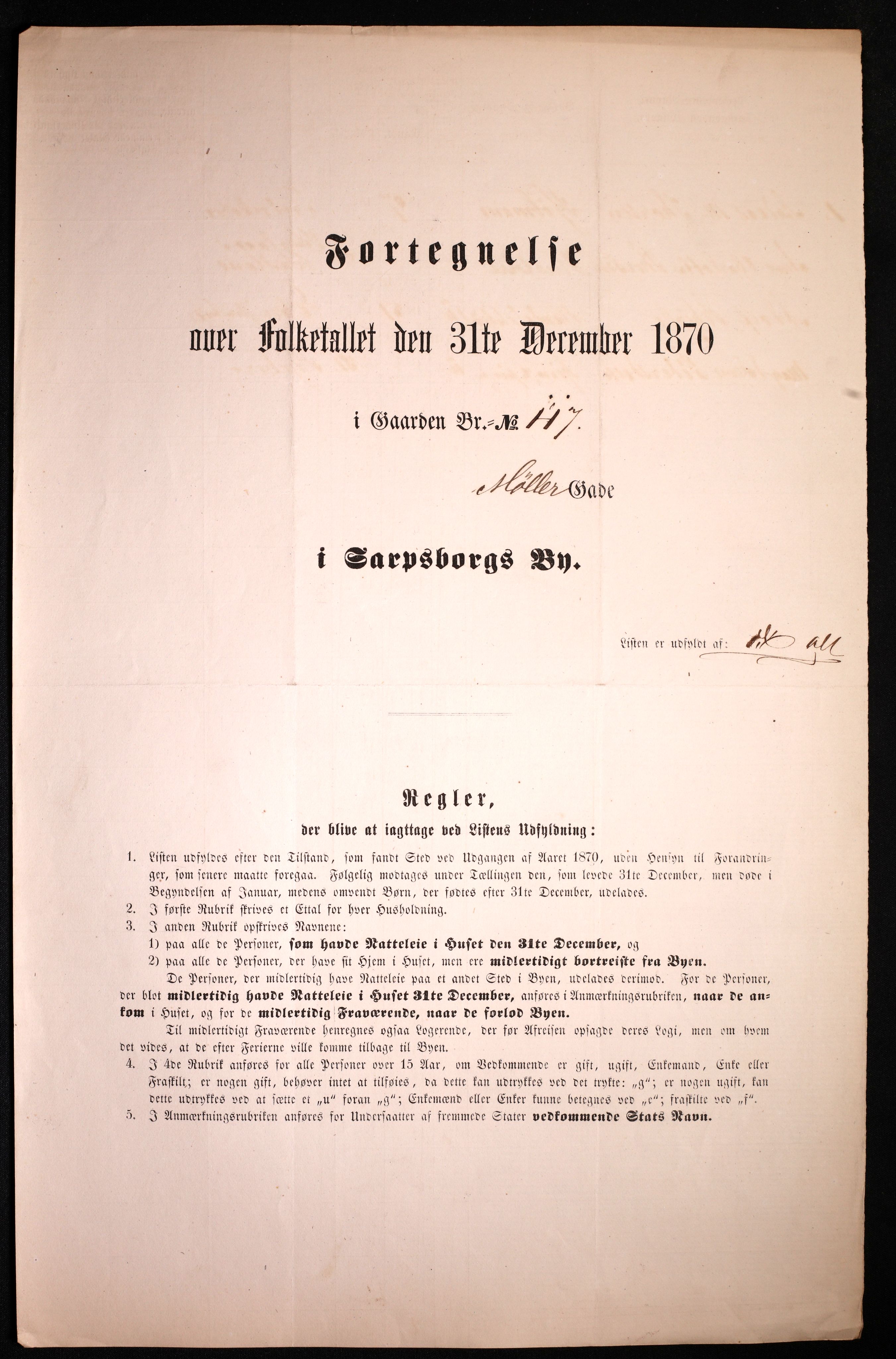 RA, 1870 census for 0102 Sarpsborg, 1870, p. 519