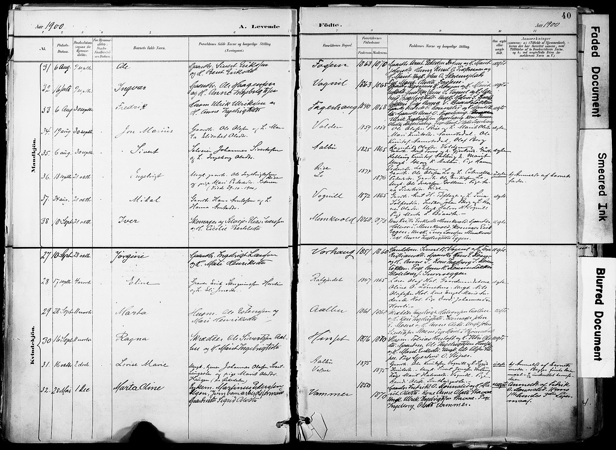 Ministerialprotokoller, klokkerbøker og fødselsregistre - Sør-Trøndelag, AV/SAT-A-1456/678/L0902: Parish register (official) no. 678A11, 1895-1911, p. 40