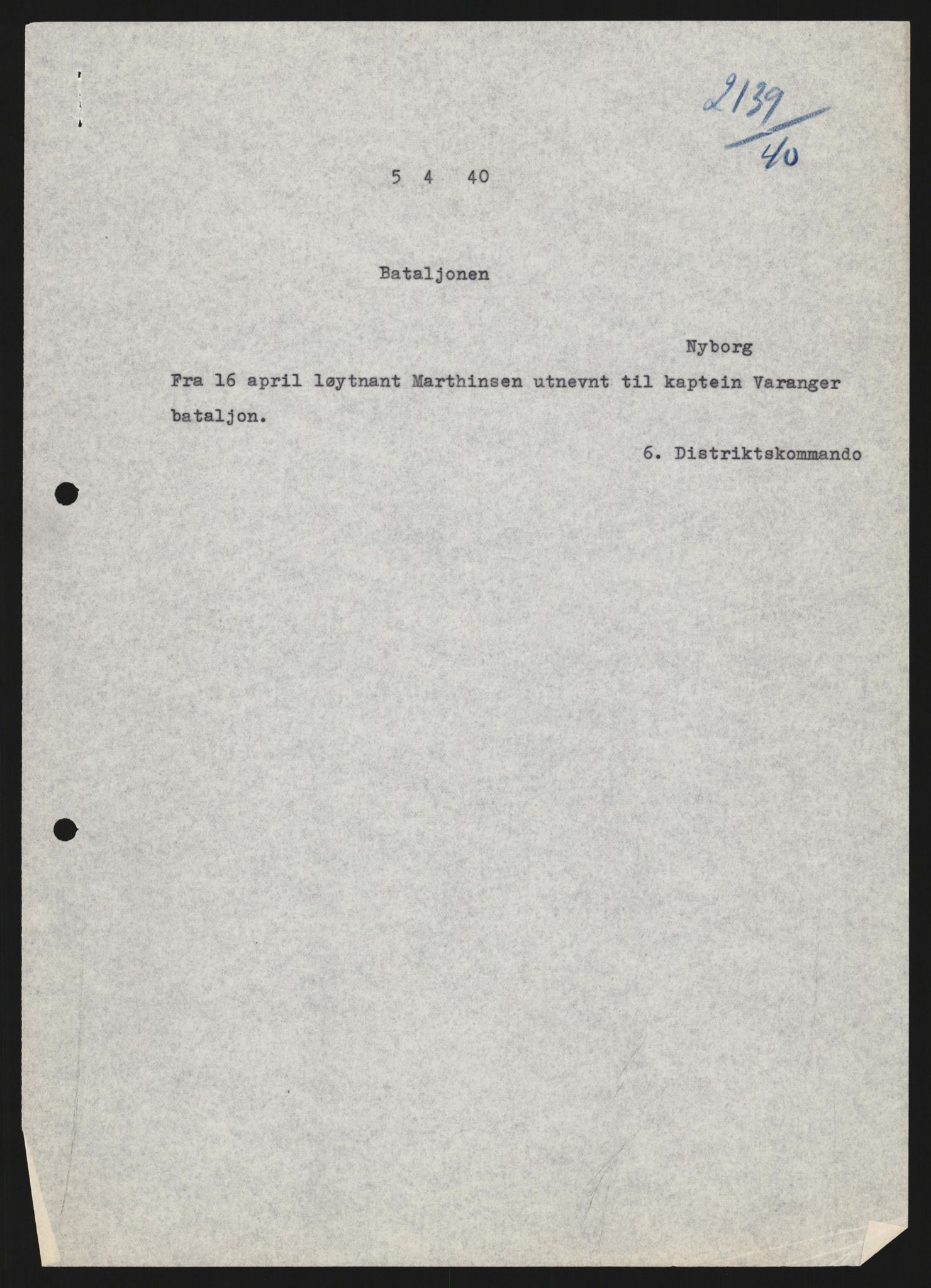 Forsvaret, Forsvarets krigshistoriske avdeling, AV/RA-RAFA-2017/Y/Yb/L0123: II-C-11-600  -  6. Divisjon med avdelinger, 1940, p. 146