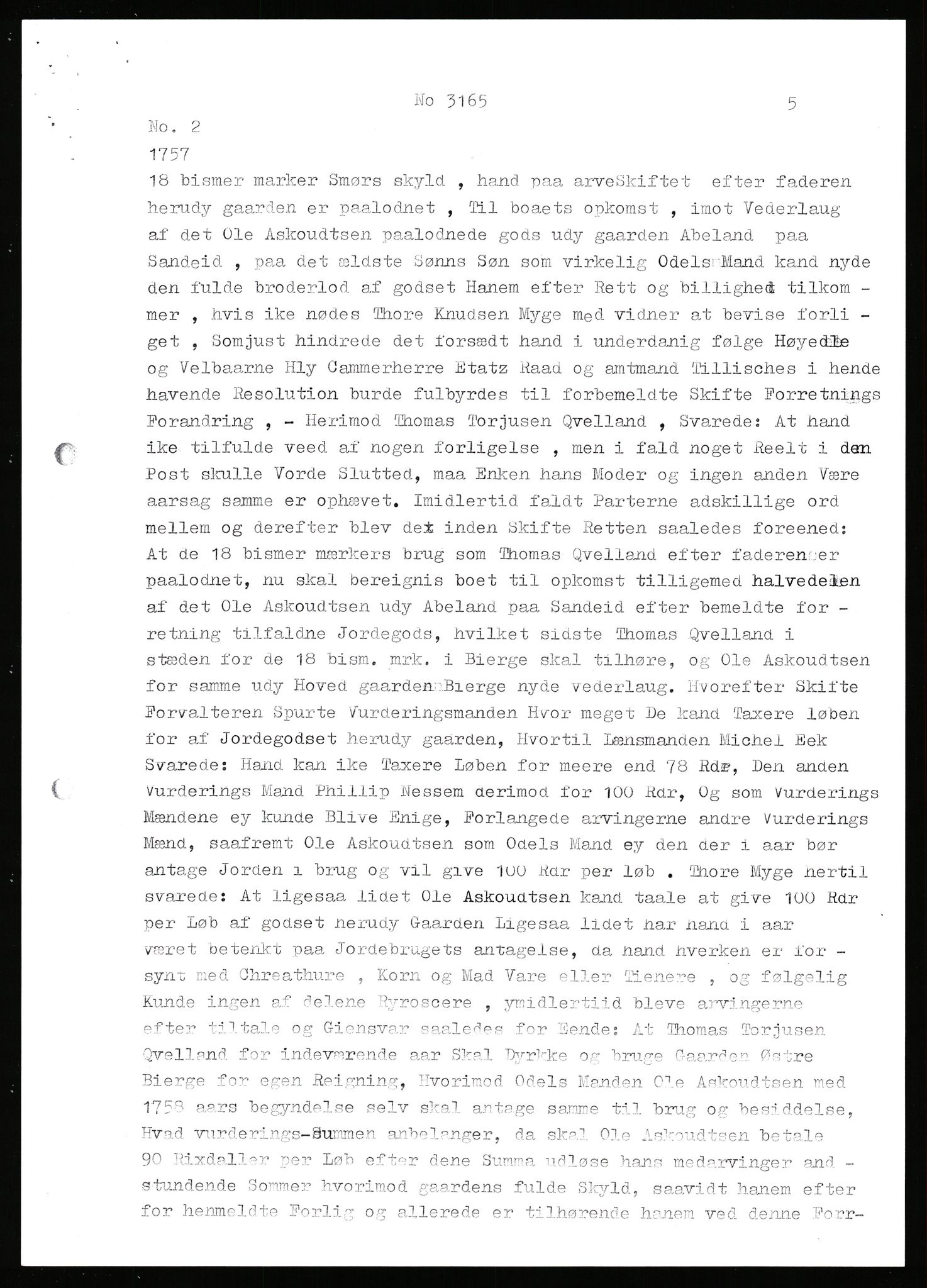 Statsarkivet i Stavanger, AV/SAST-A-101971/03/Y/Yj/L0007: Avskrifter sortert etter gårdsnavn: Berekvam - Birkeland, 1750-1930, p. 181