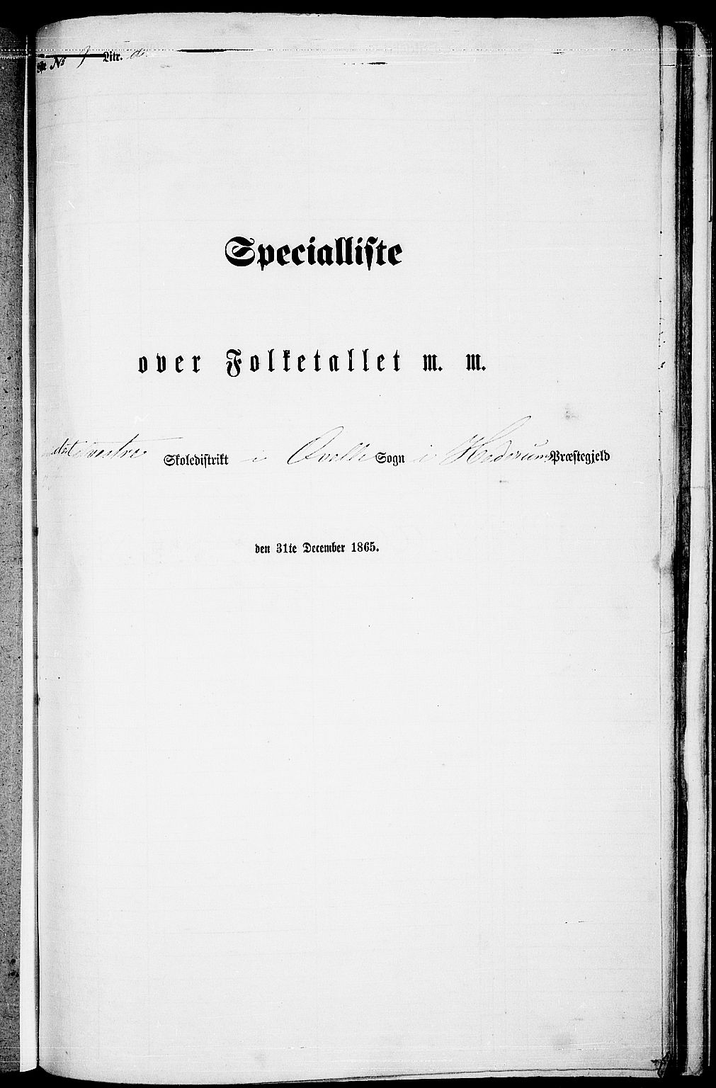 RA, 1865 census for Hedrum, 1865, p. 167