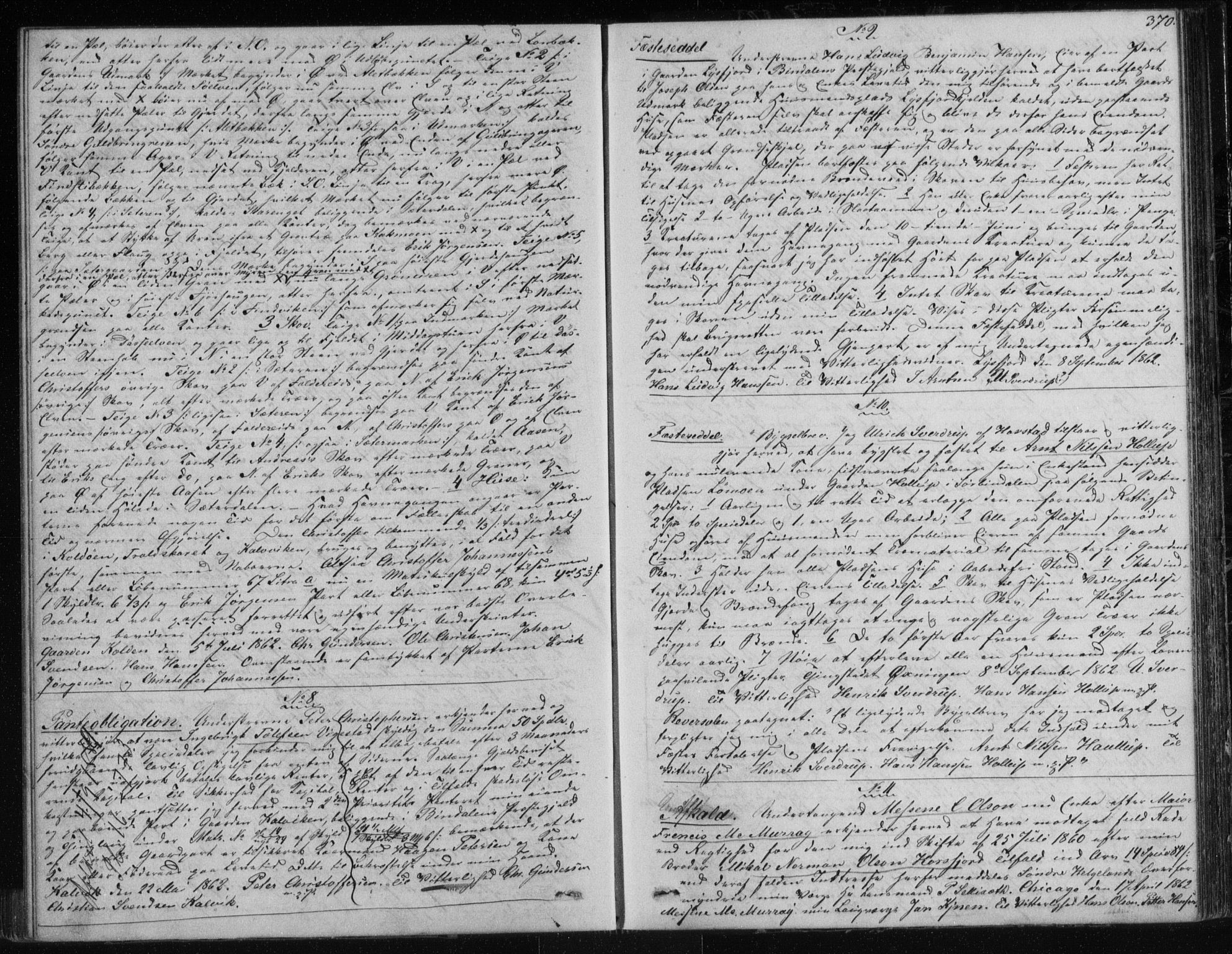 Søndre Helgeland sorenskriveri, AV/SAT-A-4575/1/2/2C/L0001: Mortgage book no. 12, 1860-1864, p. 370