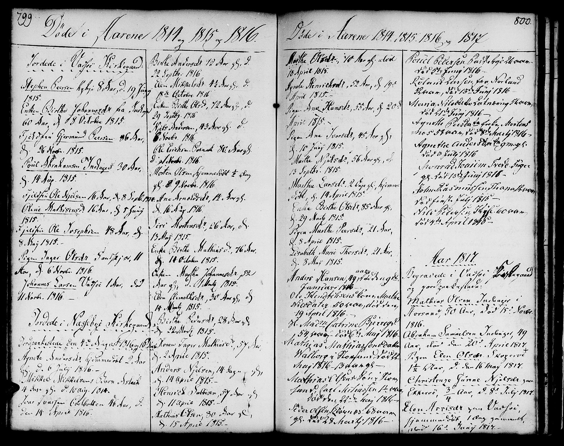 Vadsø sokneprestkontor, SATØ/S-1325/H/Ha/L0002kirke: Parish register (official) no. 2, 1764-1821, p. 799-800