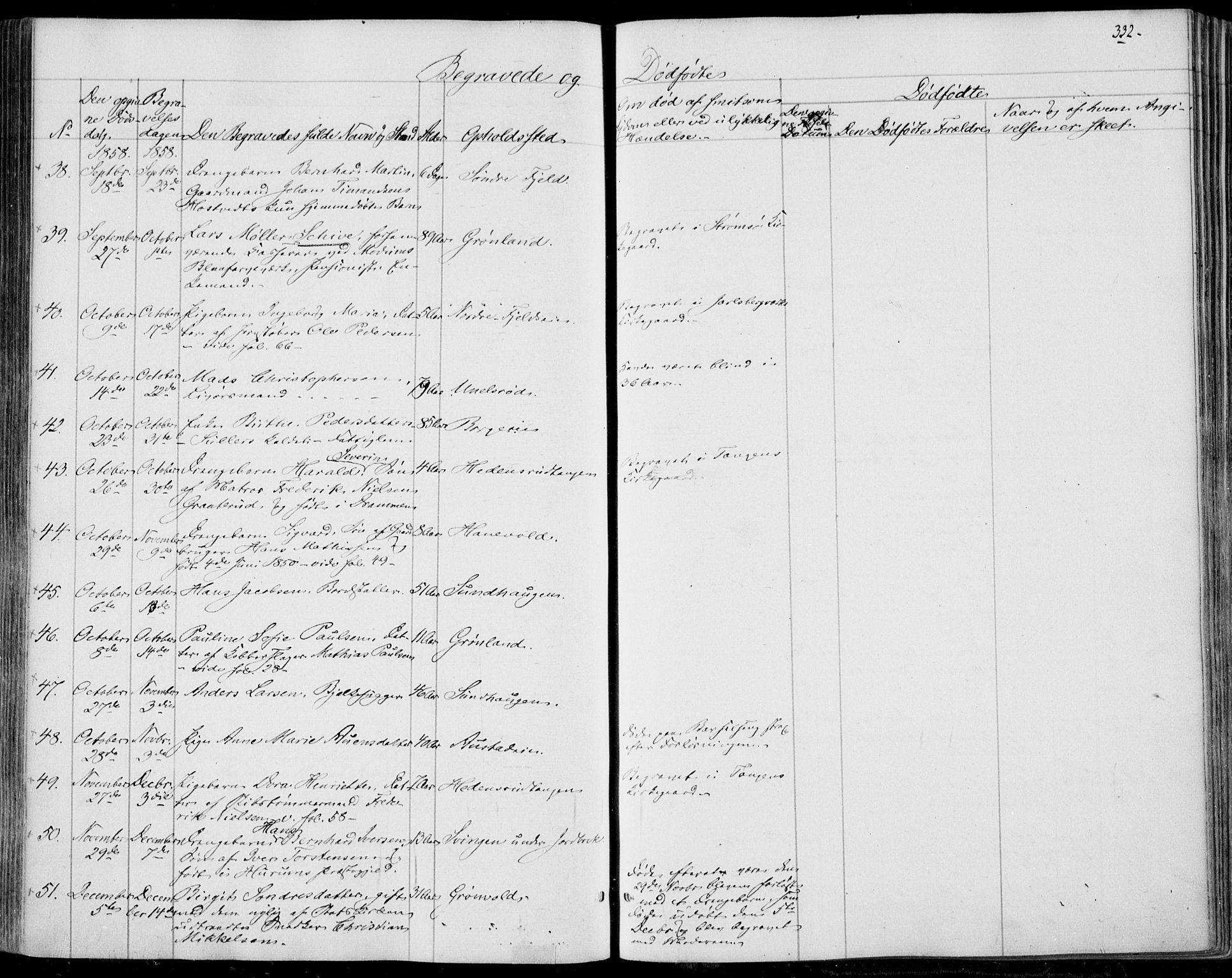 Skoger kirkebøker, SAKO/A-59/F/Fa/L0003: Parish register (official) no. I 3, 1842-1861, p. 332