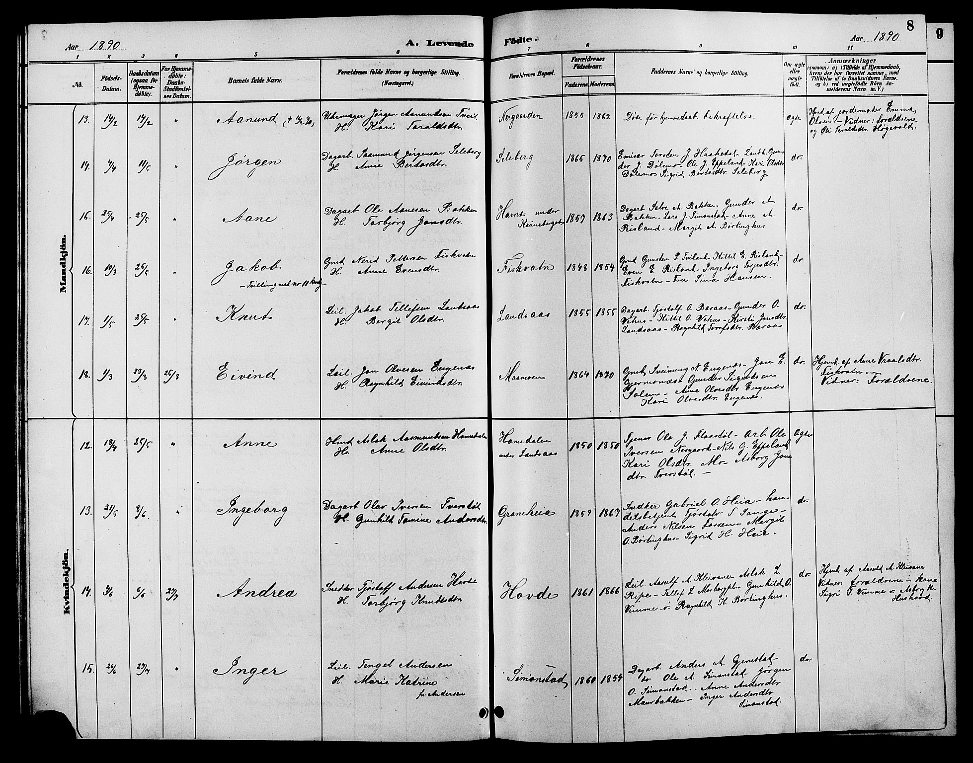 Åmli sokneprestkontor, SAK/1111-0050/F/Fb/Fbc/L0004: Parish register (copy) no. B 4, 1889-1902, p. 8