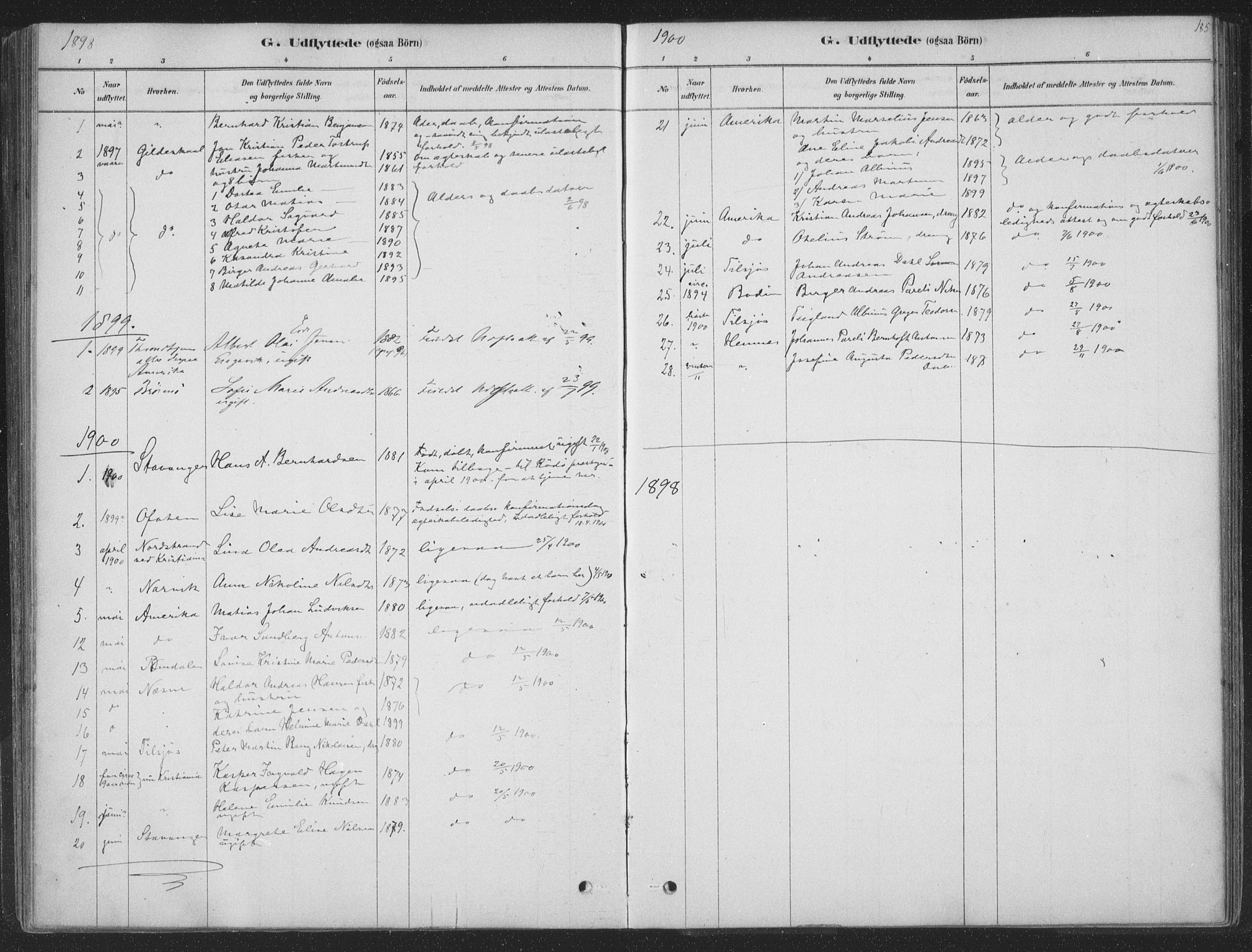 Ministerialprotokoller, klokkerbøker og fødselsregistre - Nordland, SAT/A-1459/843/L0627: Parish register (official) no. 843A02, 1878-1908, p. 185