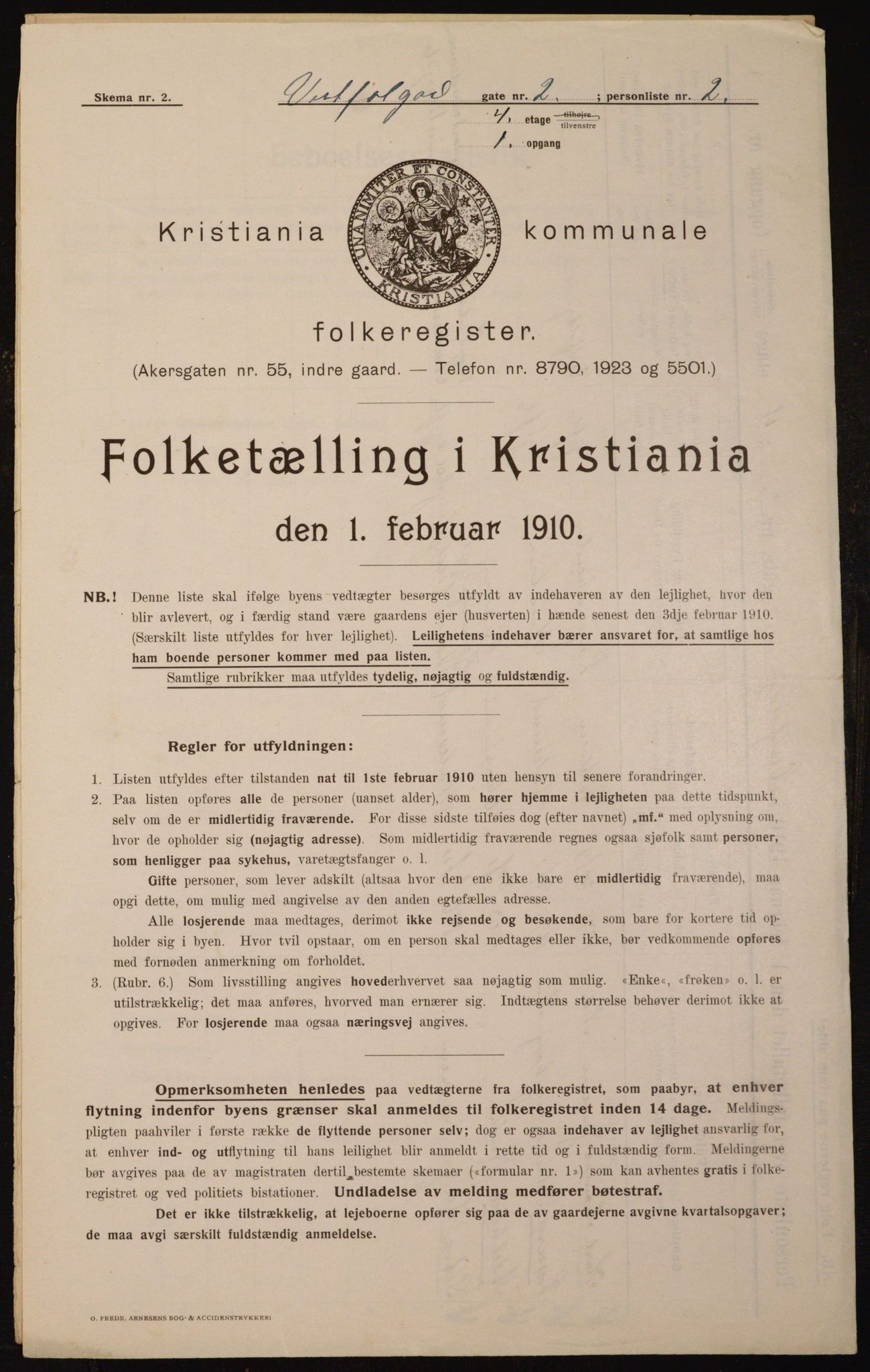 OBA, Municipal Census 1910 for Kristiania, 1910, p. 116061