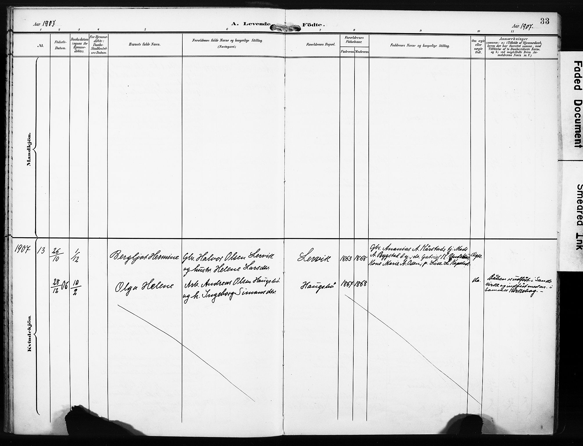 Gaular sokneprestembete, AV/SAB-A-80001/H/Haa: Parish register (official) no. C 2, 1898-1910, p. 33