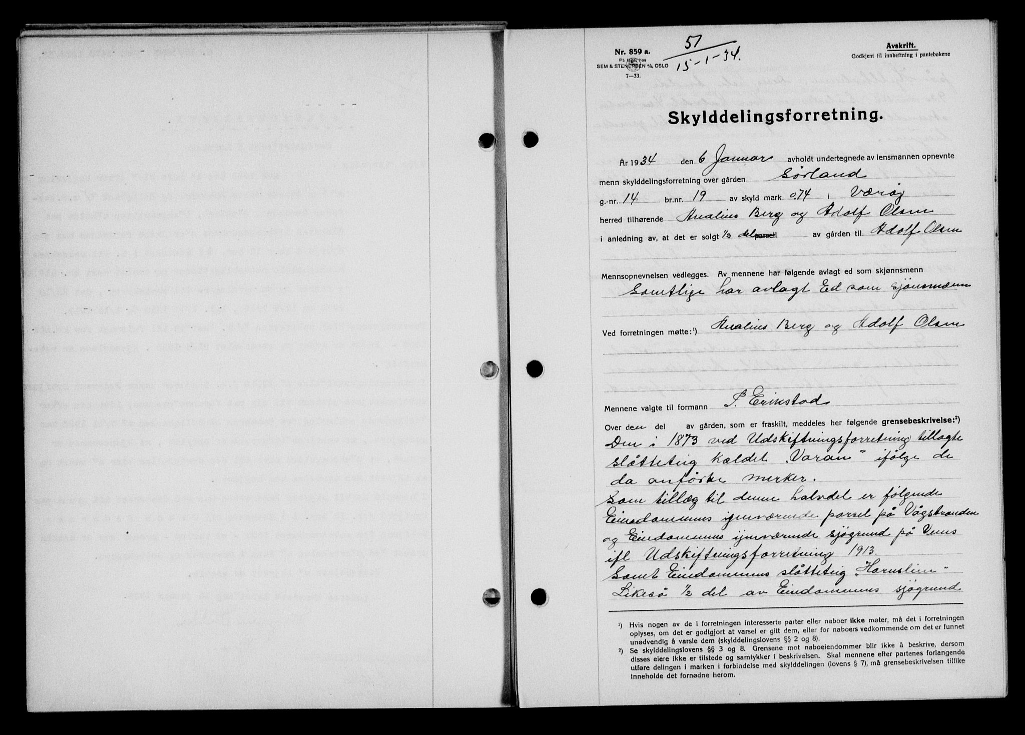 Lofoten sorenskriveri, SAT/A-0017/1/2/2C/L0029b: Mortgage book no. 29b, 1934-1934, Deed date: 15.01.1934
