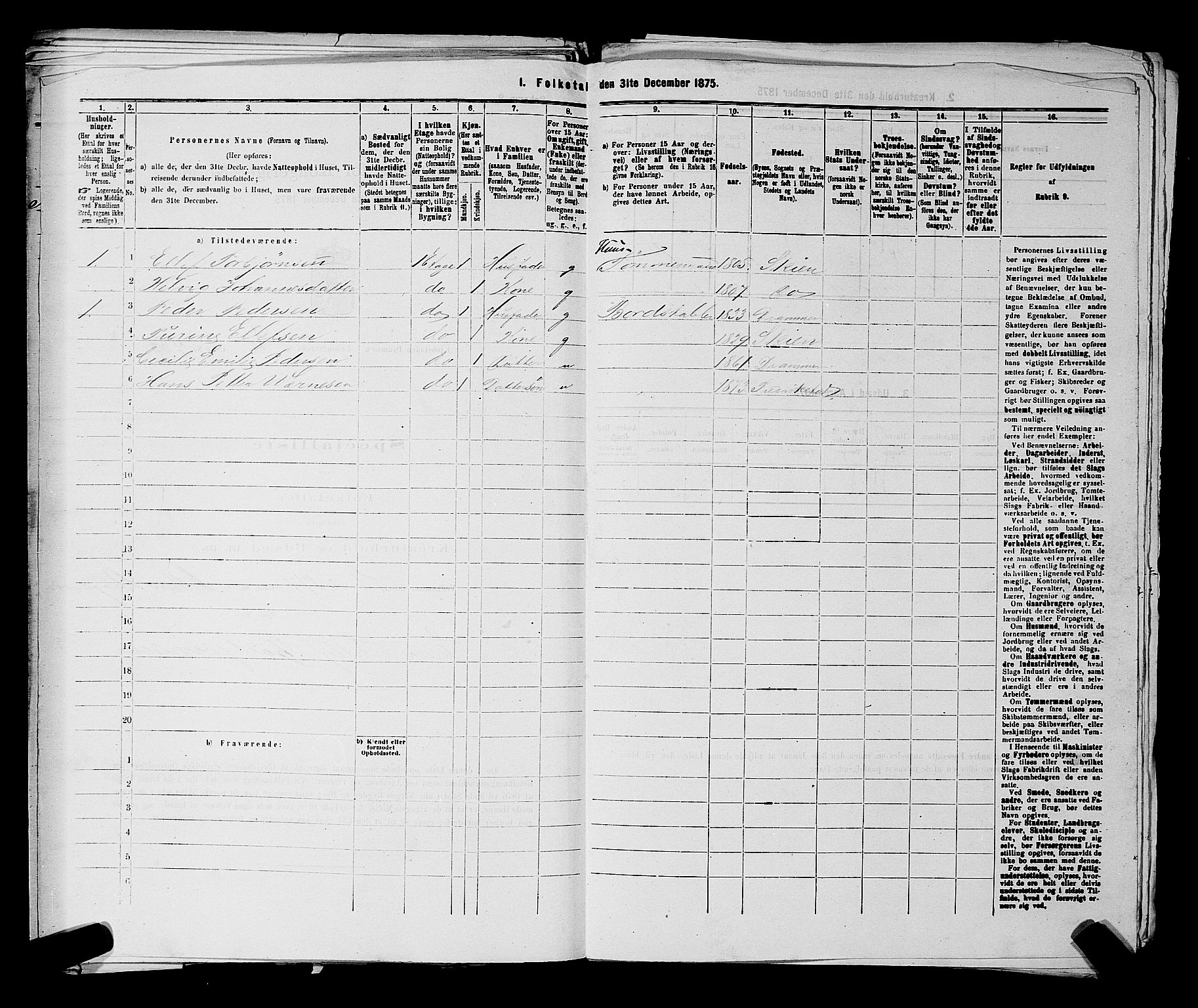 SAKO, 1875 census for 0602 Drammen, 1875, p. 987