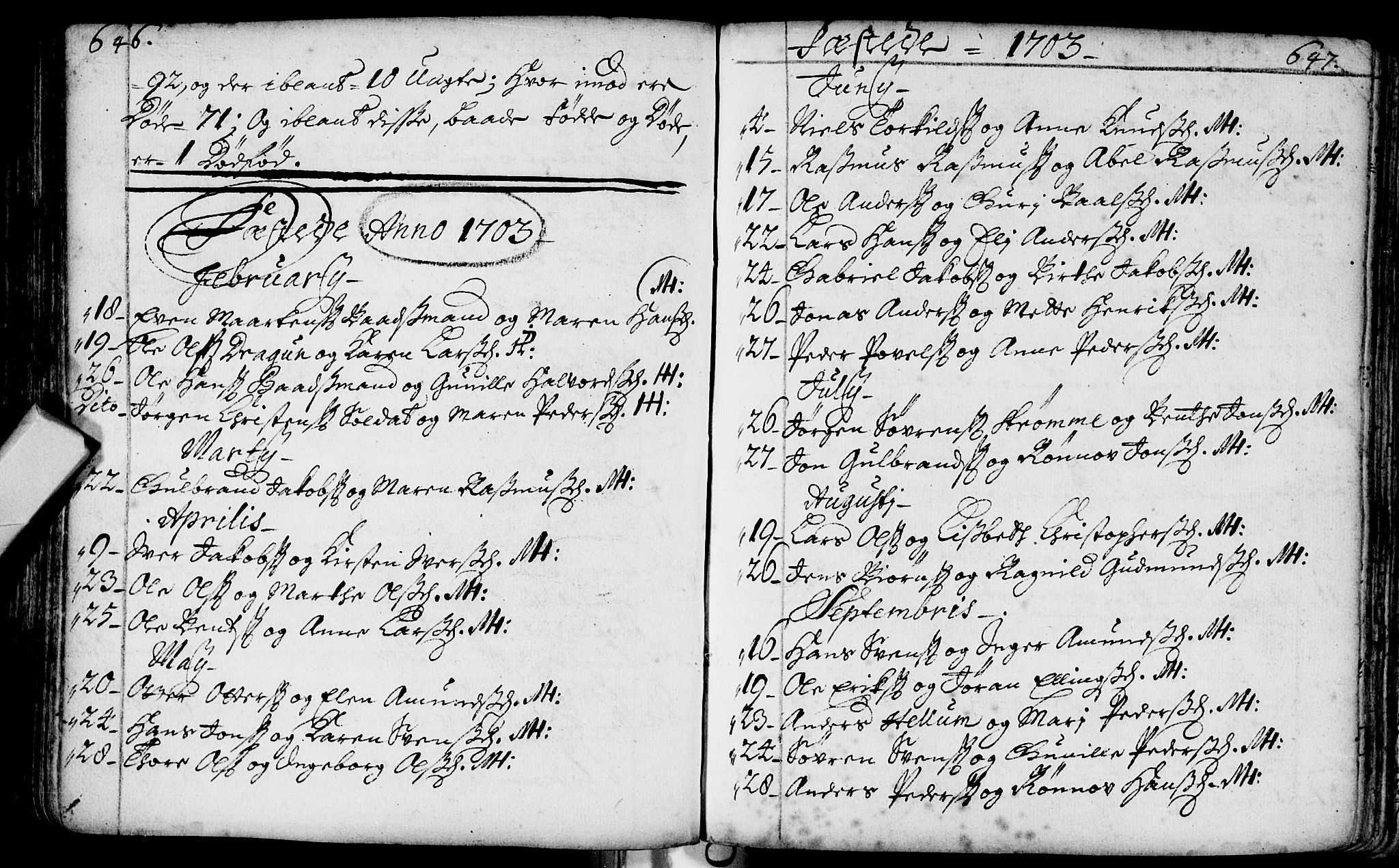 Bragernes kirkebøker, AV/SAKO-A-6/F/Fa/L0002: Parish register (official) no. I 2, 1680-1705, p. 646-647