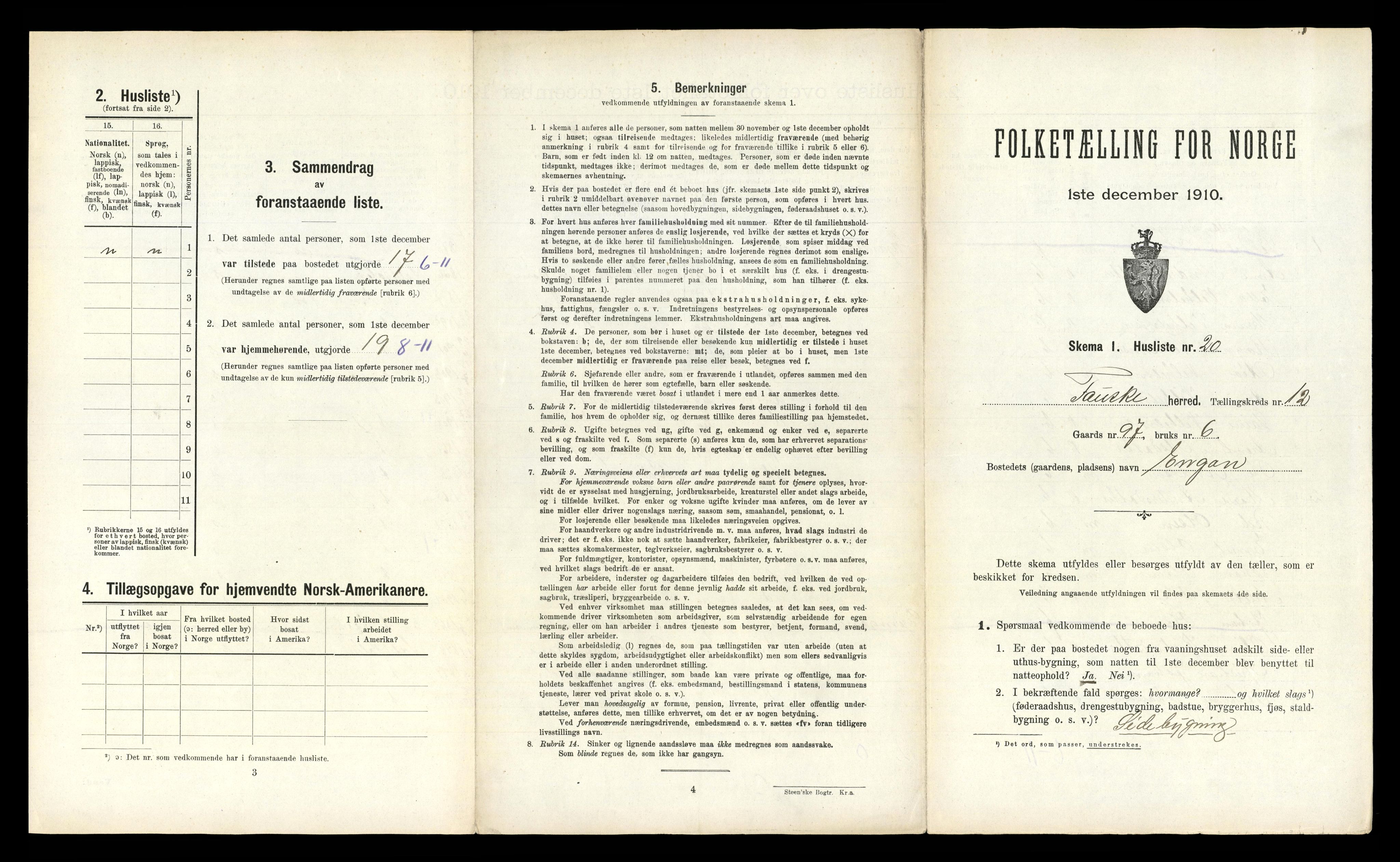 RA, 1910 census for Fauske, 1910, p. 646